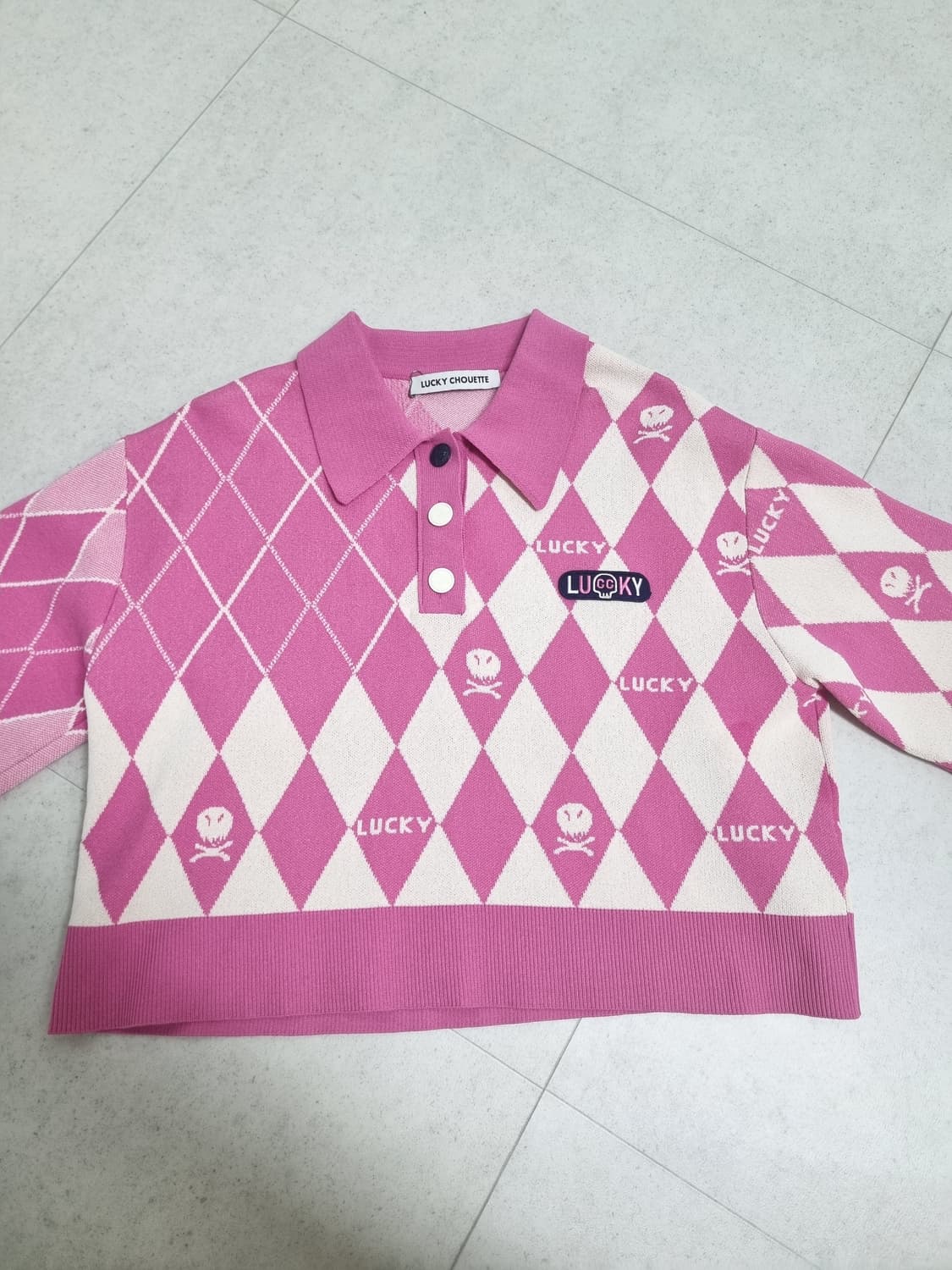 럭키슈에뜨 아가일 니트 상품이미지6