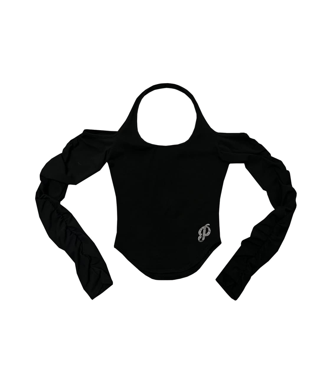 플리즈노팔로우 데니 홀터탑 블랙 상품이미지1