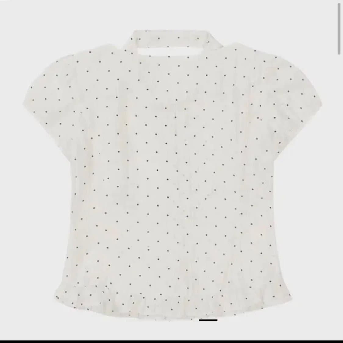 일리고 리본 타이 스퀘어넥 블라우스 화이트 도트 상품이미지5