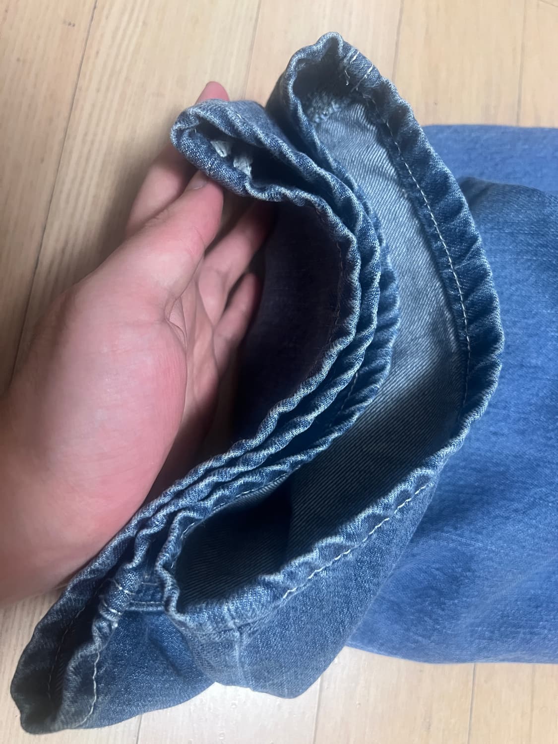 비긴202 원턱 와이드 슬랙스 데님 2사이즈 상품이미지3