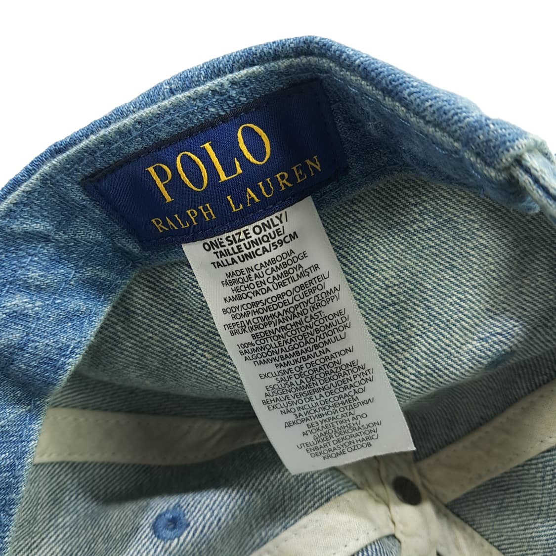 CN737 폴로 랄프로렌 데님 블랙 자수 볼캡 모자 상품이미지8