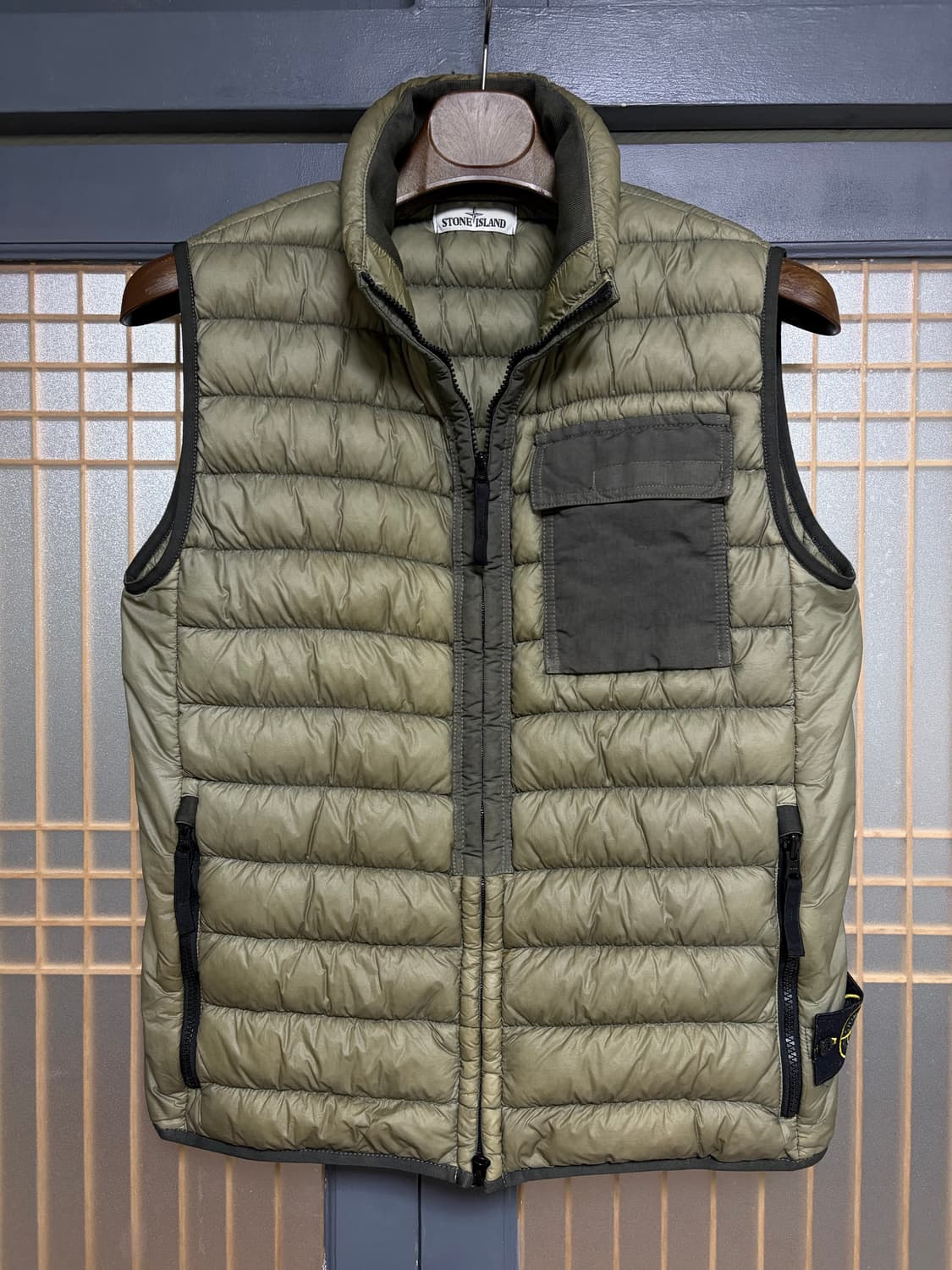 [L]스톤아일랜드 가먼트다이드 패딩베스트 상품이미지1