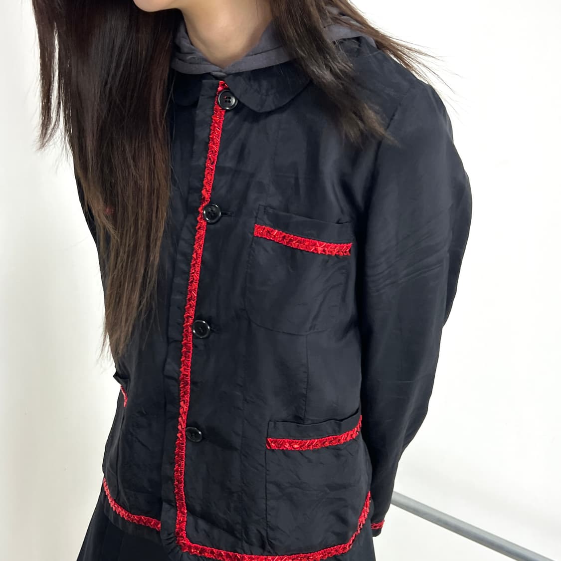 꼼데가르송 로브드샹브레 리본 콘페티 트리밍 자켓 상품이미지3