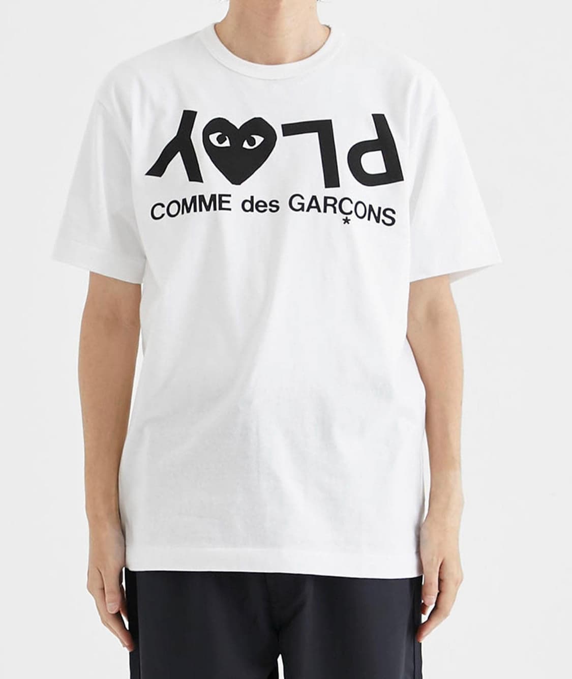 꼼데가르송 플레이 남성 리버스 로고 화이트 티셔츠 상품이미지2