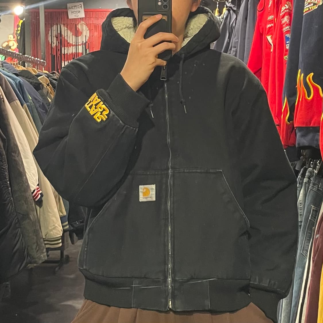 [IM] carhartt 칼하트 오리지널 블랙 후드 액티브자켓 상품이미지1