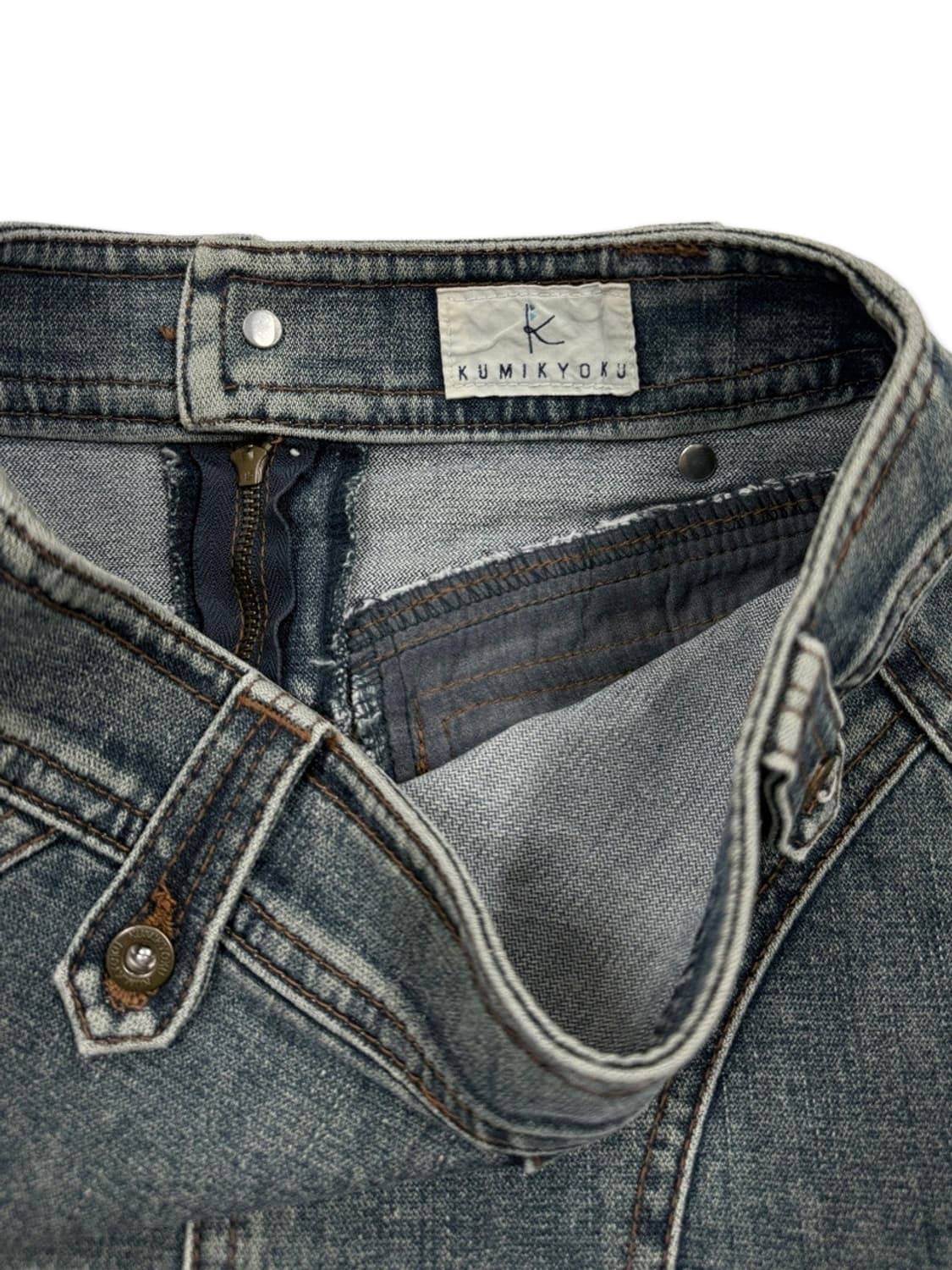 빈티지 KUMIKYOKU 디테일 데님 미디 스커트 상품이미지6
