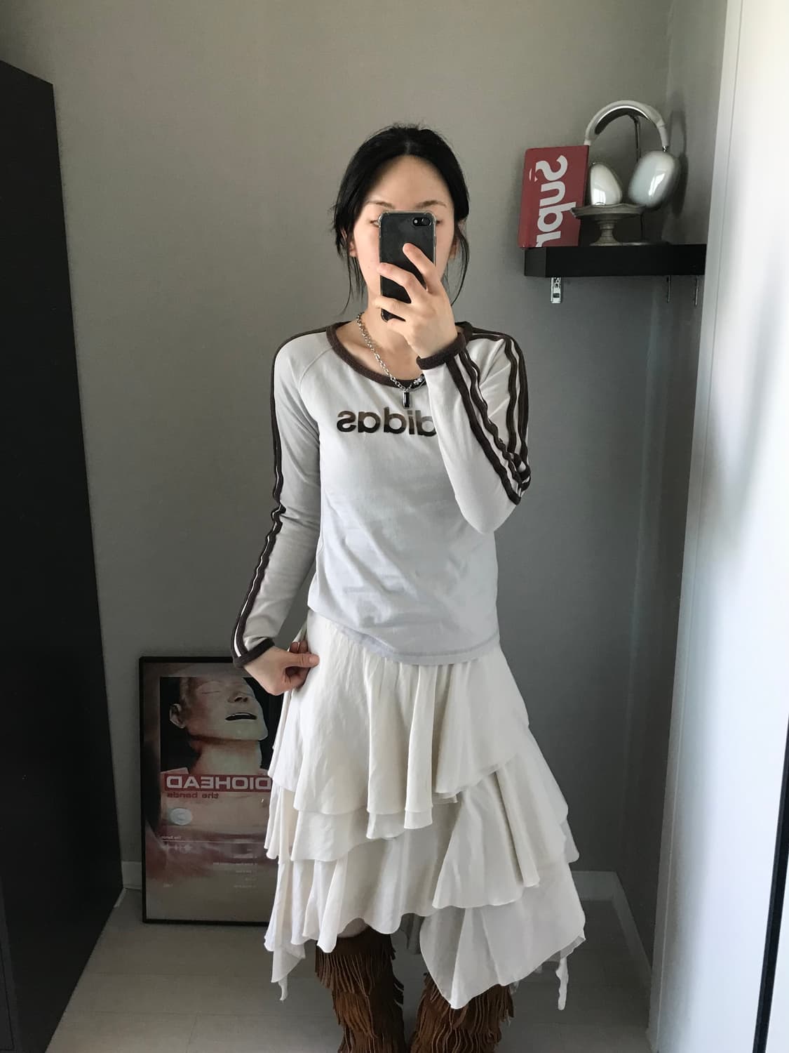 아디다스 재팬 00년대 올드스쿨스펠아웃 사이드라인 긴팔 롱슬리브티 상품이미지4