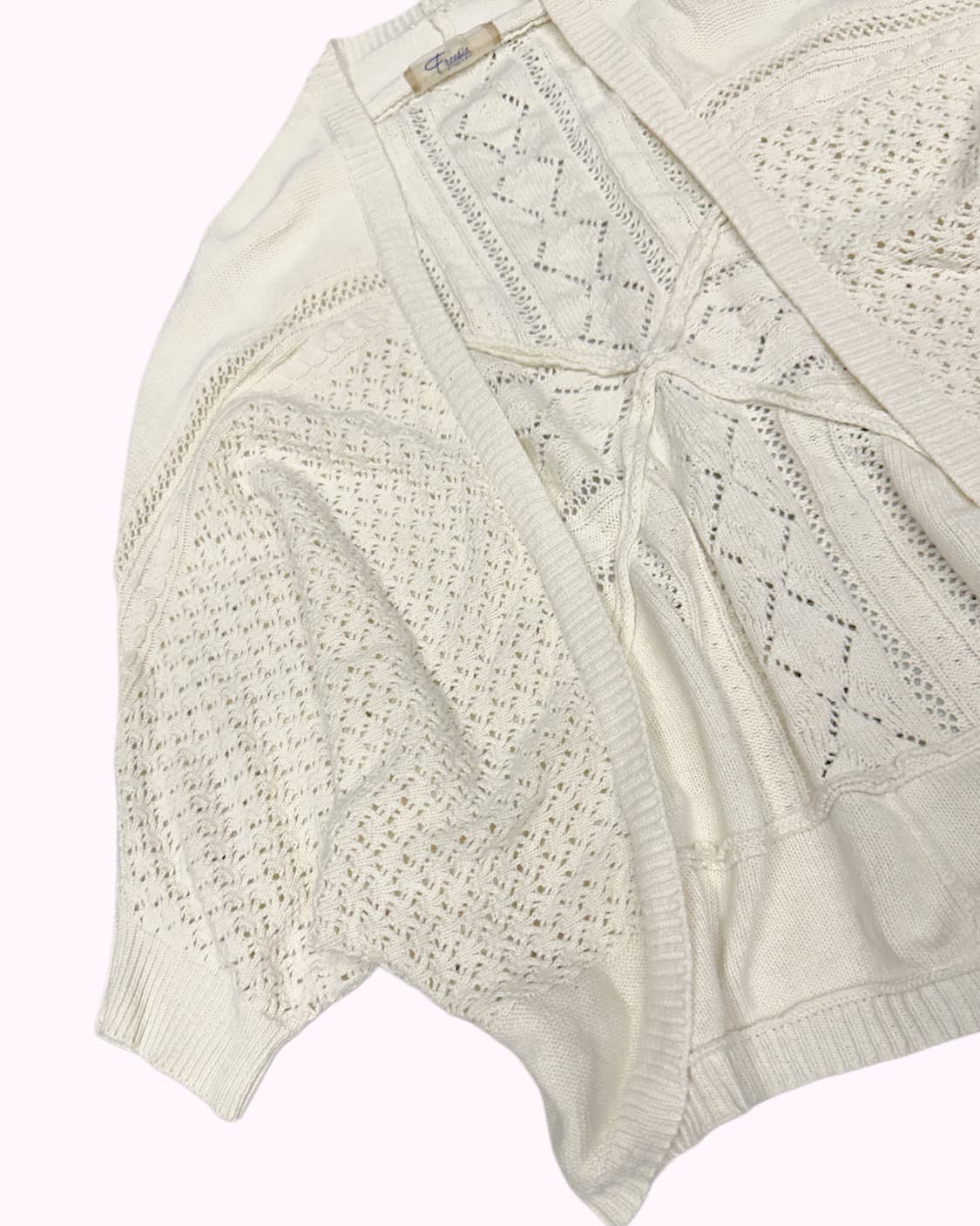 cross crochet ivory cardigan 상품이미지4