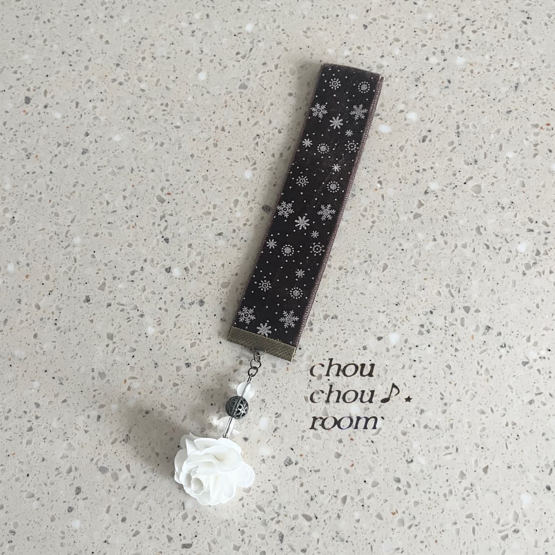 리본 펜던트 책갈피 ⊰white flower⊱ bookmark 상품이미지2