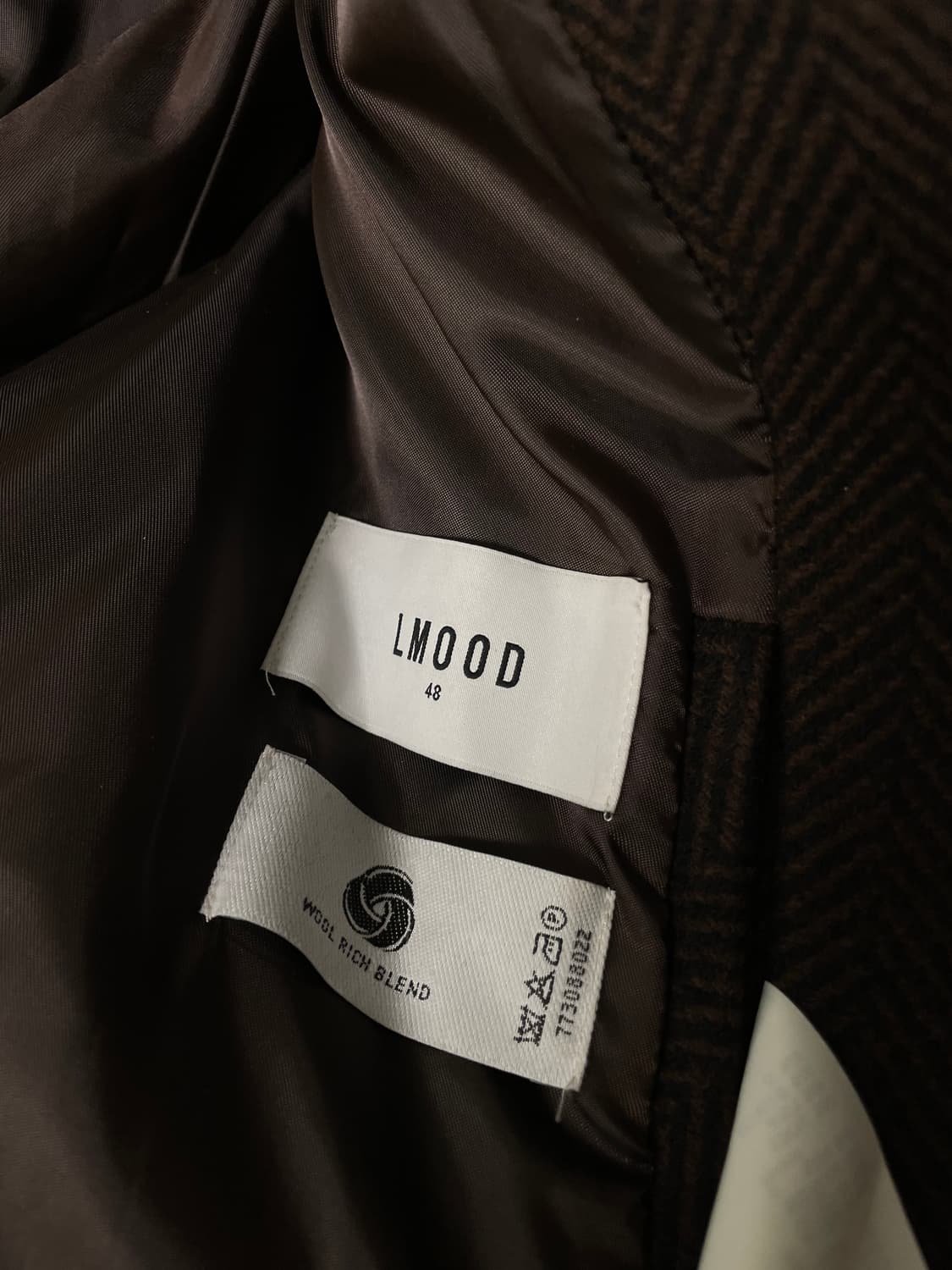 (48) 엘무드 브라운 싱글 헤링본 롱 코트 상품이미지4