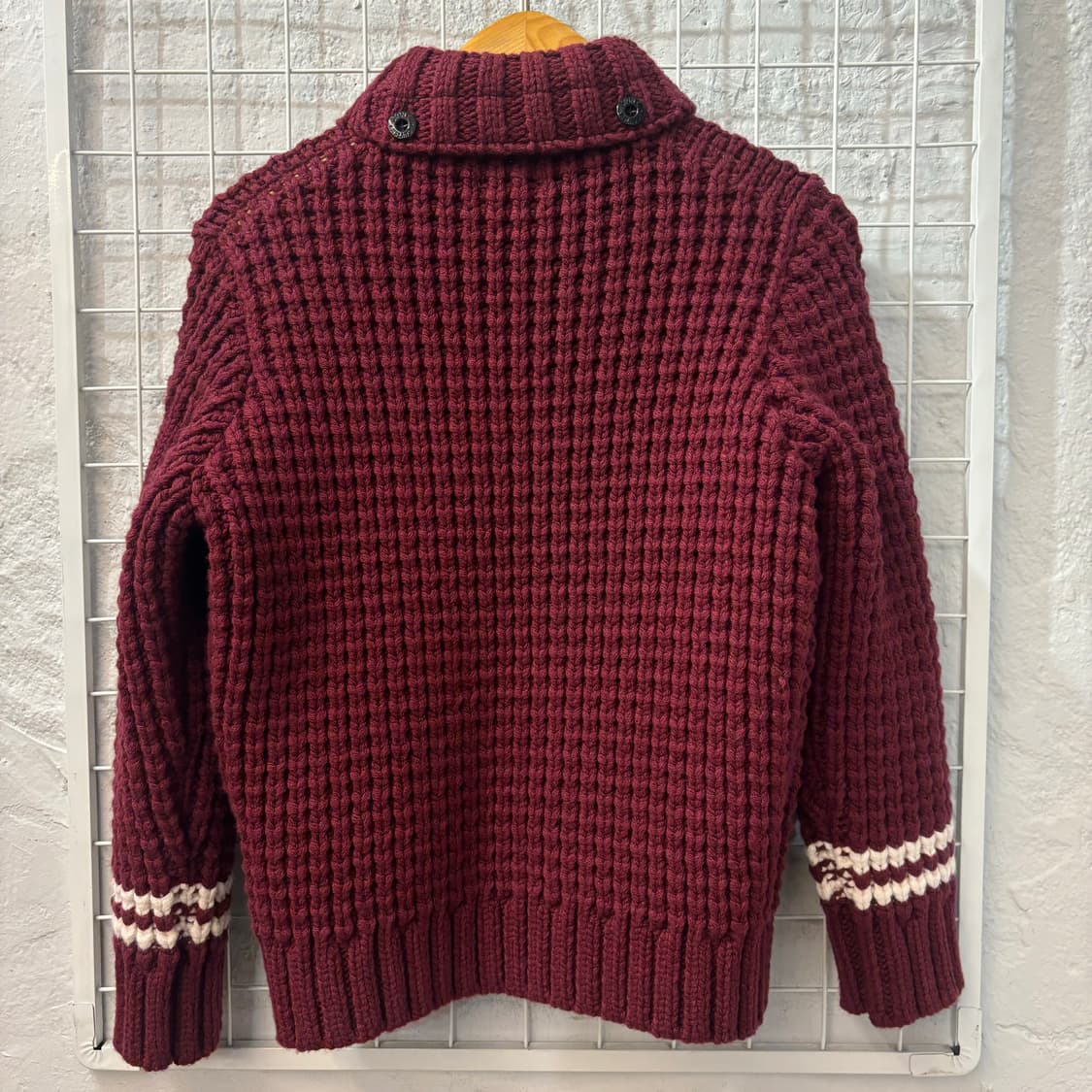 스톤아일랜드 주니어 버건디 와플 니트 하프 집업 새상품 상품이미지2