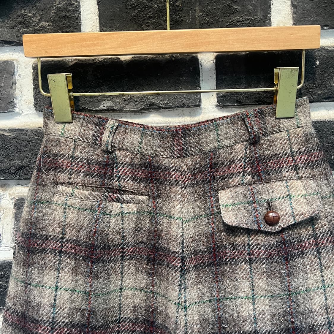 New yorker 체크 울 하이웨스트 팬츠 상품이미지6