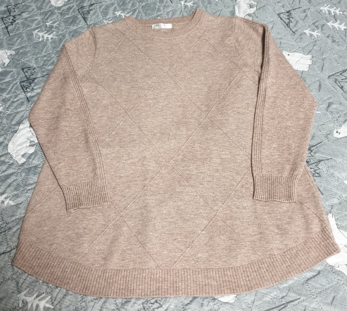 아베크엘 비스코스 다이아패턴 니트 베이지 (F) 상품이미지1