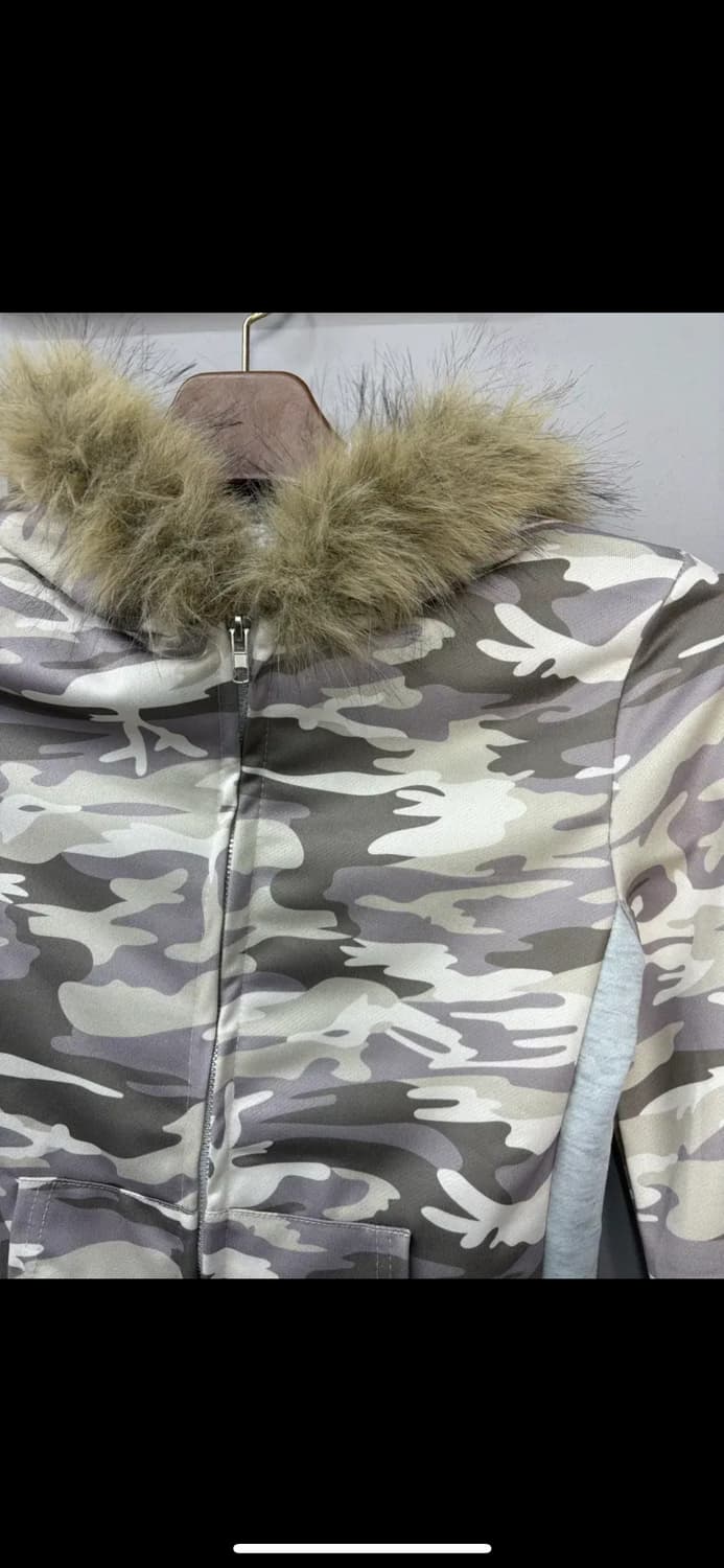 빈티지 y2k 울프죠 카모라이트 후드집업 H1591 상품이미지3