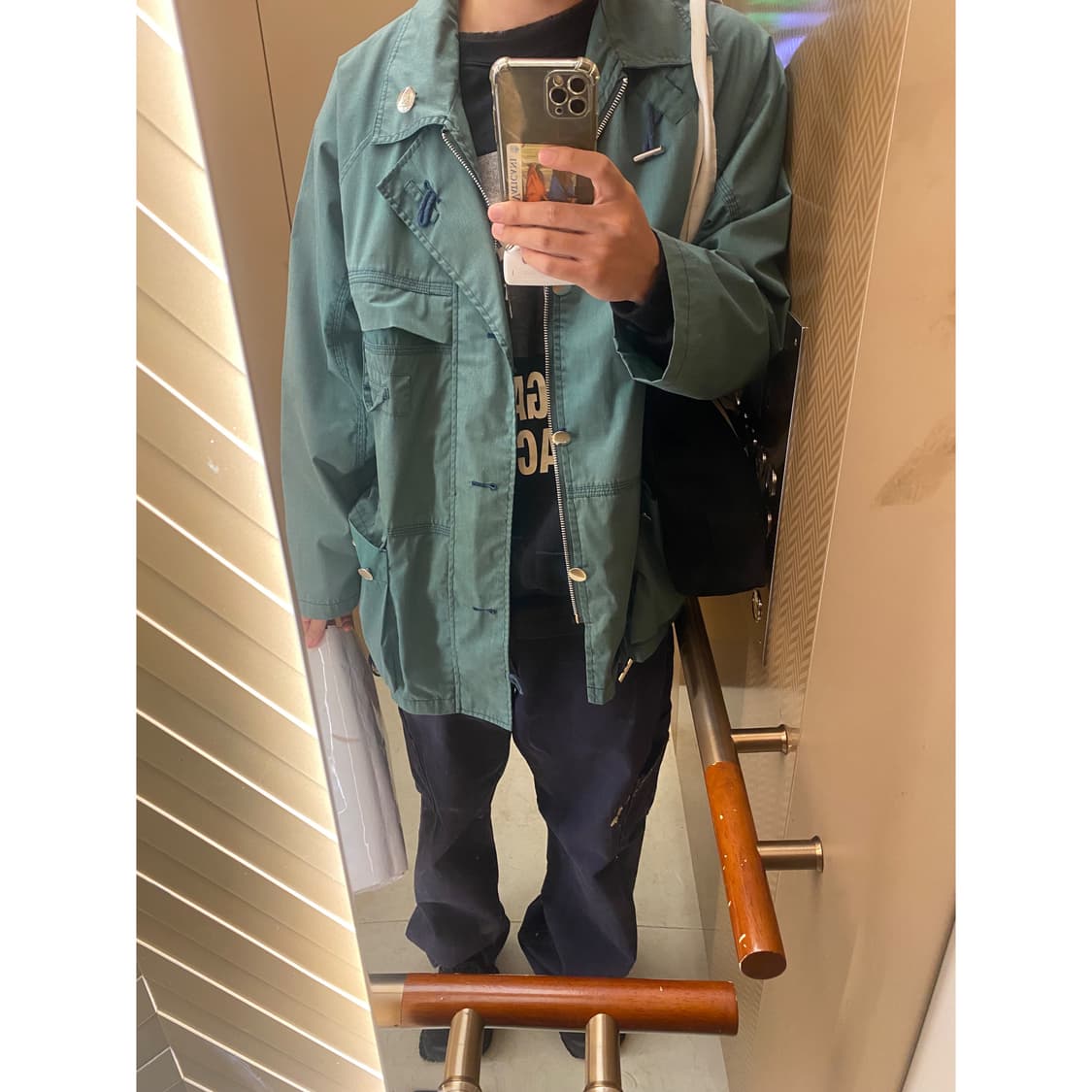 70s 케닝턴 Kennington 선페이드 코튼 라이더 헌팅 자켓 그린 상품이미지10