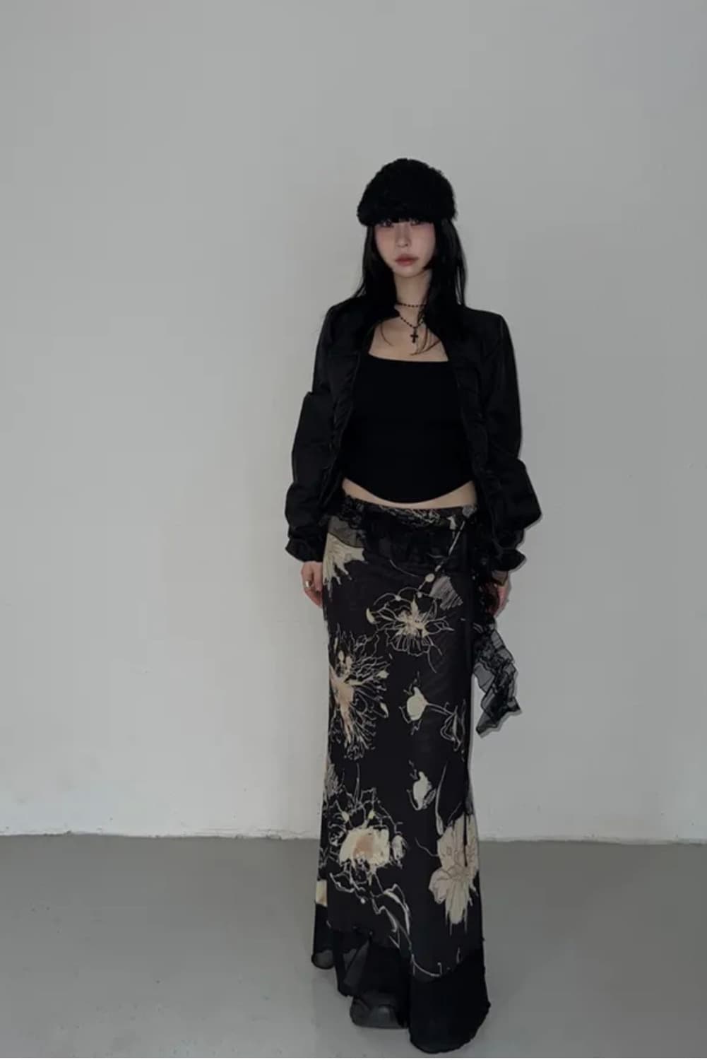 플라워 패턴 레이어드 스커트 상품이미지1