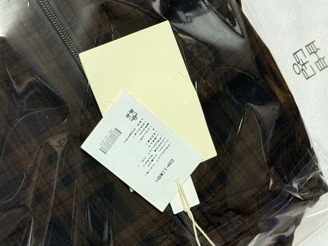 3사이즈 새상품]폴리테루 휴먼인덱스 체크 후디 파카 브라운 3사이즈 상품이미지5