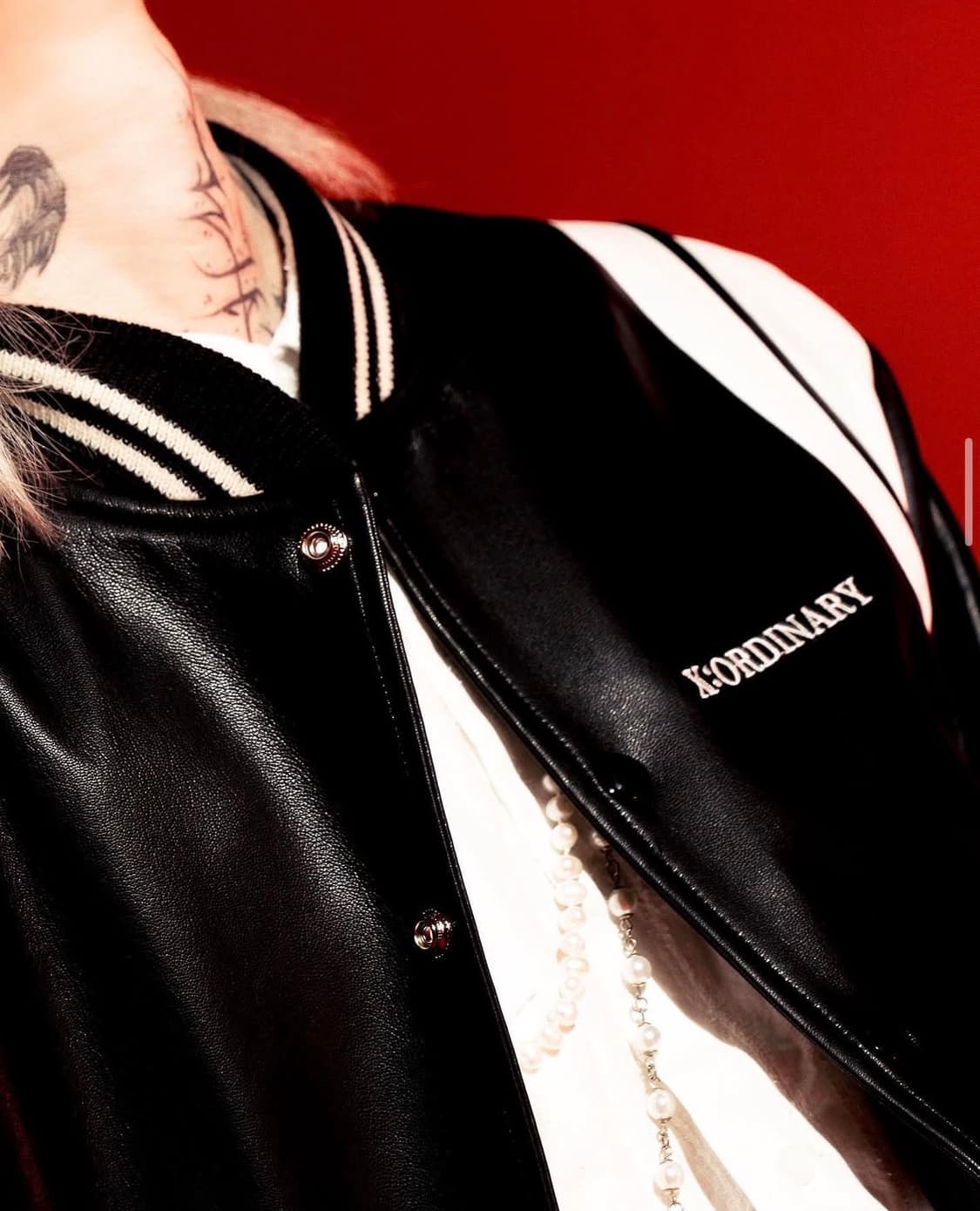 급처) xordinary LambSkin Varsity Jacket 상품이미지1