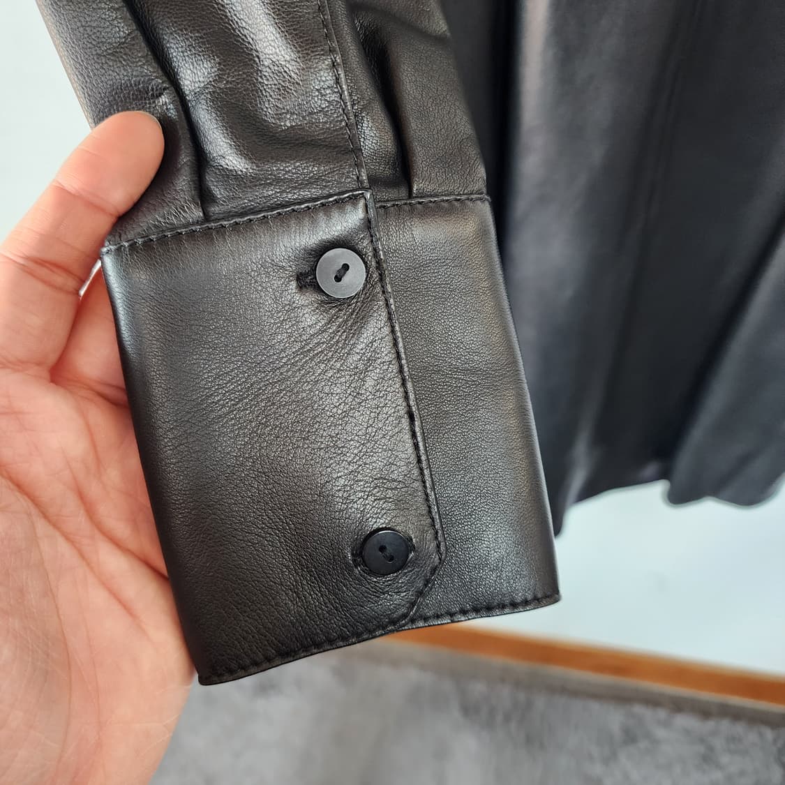 마시모두띠 블랙 가죽 셔츠 원피스 상품이미지5