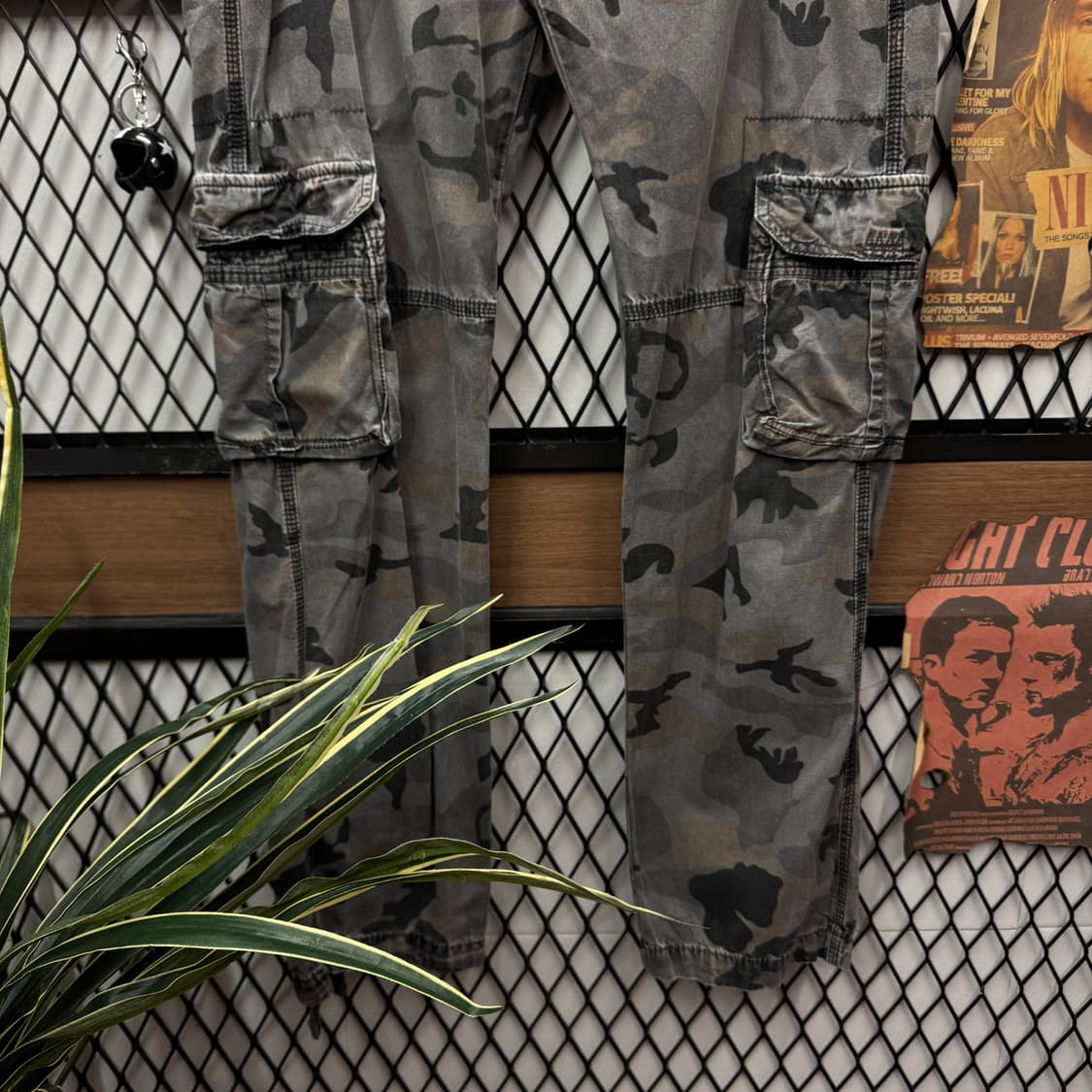 00s USA VINTAGE 밀리터리 카모플라쥬 카고 팬츠 그레이 상품이미지4