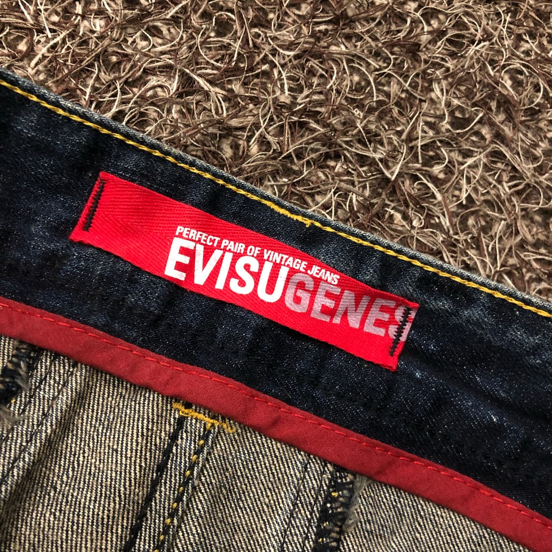 에비수 옐로우 빅로고 디스 워싱 데님 팬츠 상품이미지6