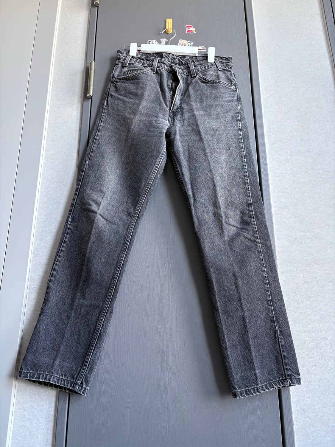 (33x34, 실측 32) 리바이스 505 USA 오렌지탭 흑청 상품이미지1