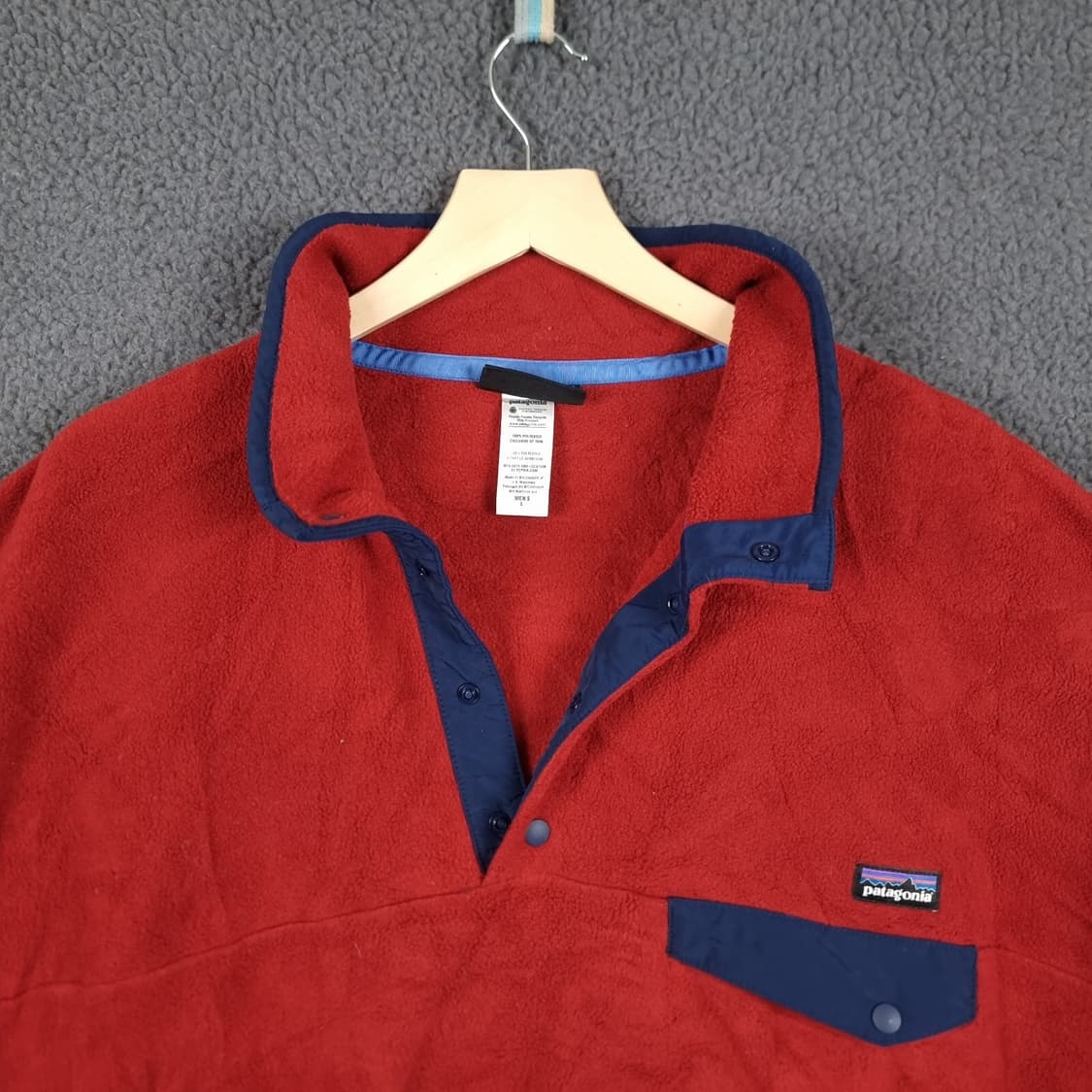 13FW 파타고니아 신칠라 스냅-T 레드/네이비 상품이미지2