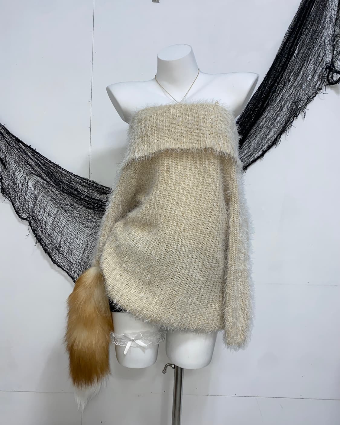 ꒰ঌ 라떼갸루 오프숄더 앙고라 폭닥 니트 ໒꒱ 상품이미지1