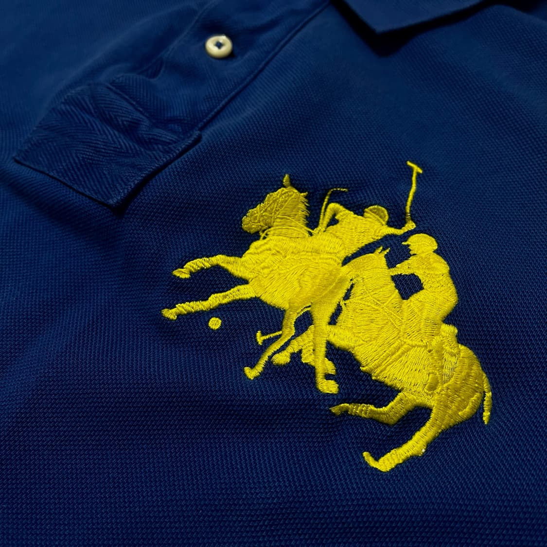 폴로 랄프로렌 커스텀핏 빅포니 반팔 카라티 [블루] L/100 상품이미지5