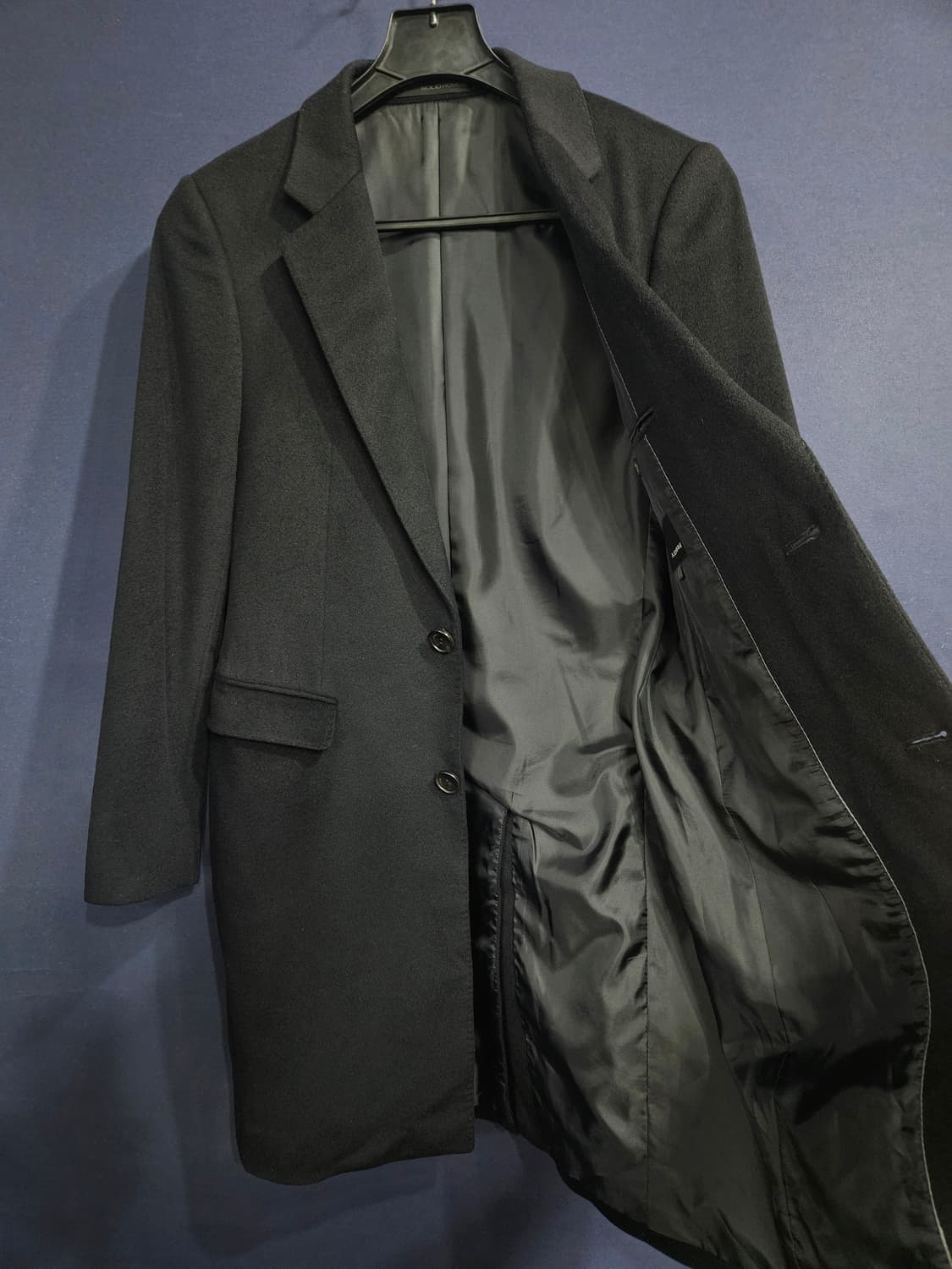 솔리드옴므 블랙 남성 슬림핏 95~100 캐시미어 혼방 코트  상품이미지8