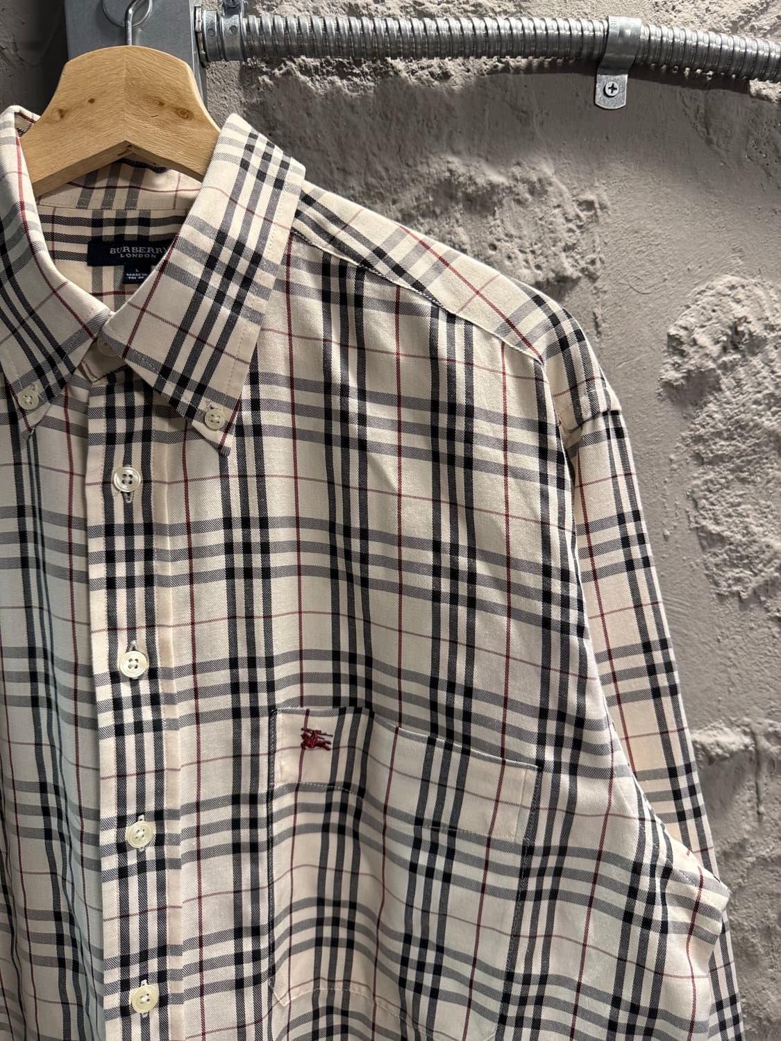 L 버버리 BURBERRY 런던 노바체크 버튼다운 셔츠 연베이지 상품이미지3