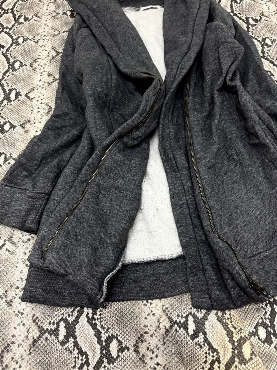Vintage Grey Side Zipper Detail Hooded 상품이미지4