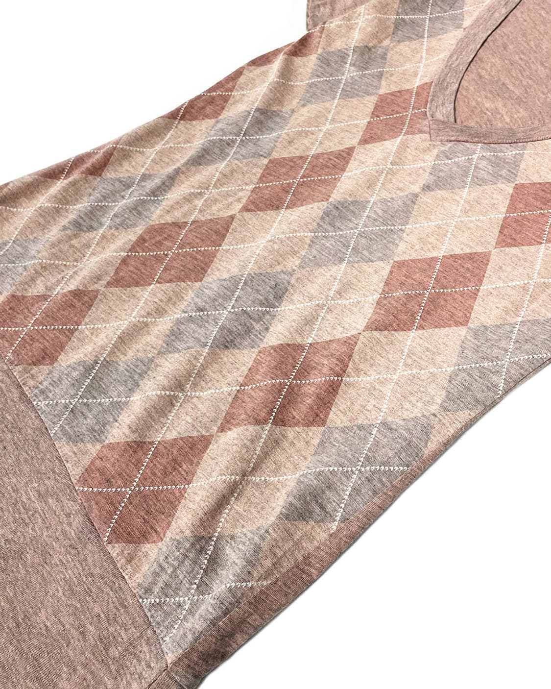 vintage 아가일 패턴 브이넥 티셔츠  상품이미지4