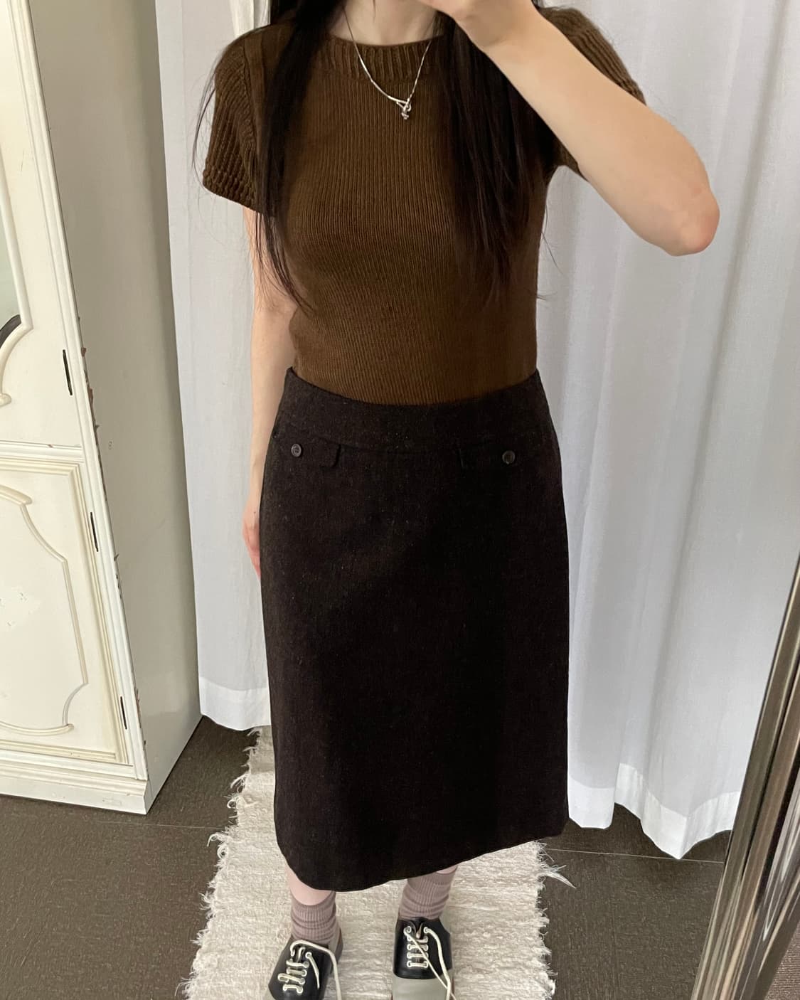 vintage wool blended short sleeve knit 상품이미지10