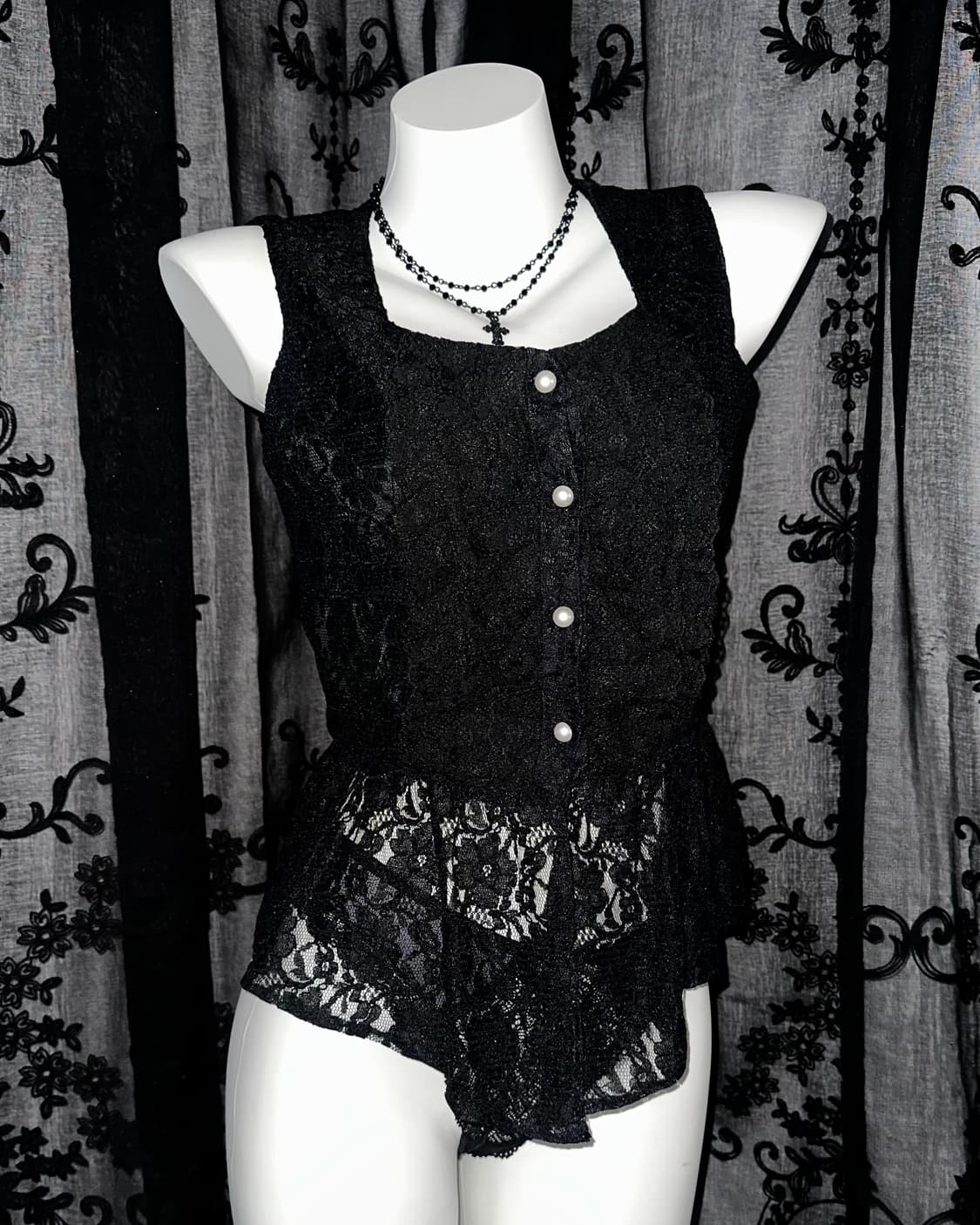 gothic lace peplum top 상품이미지2