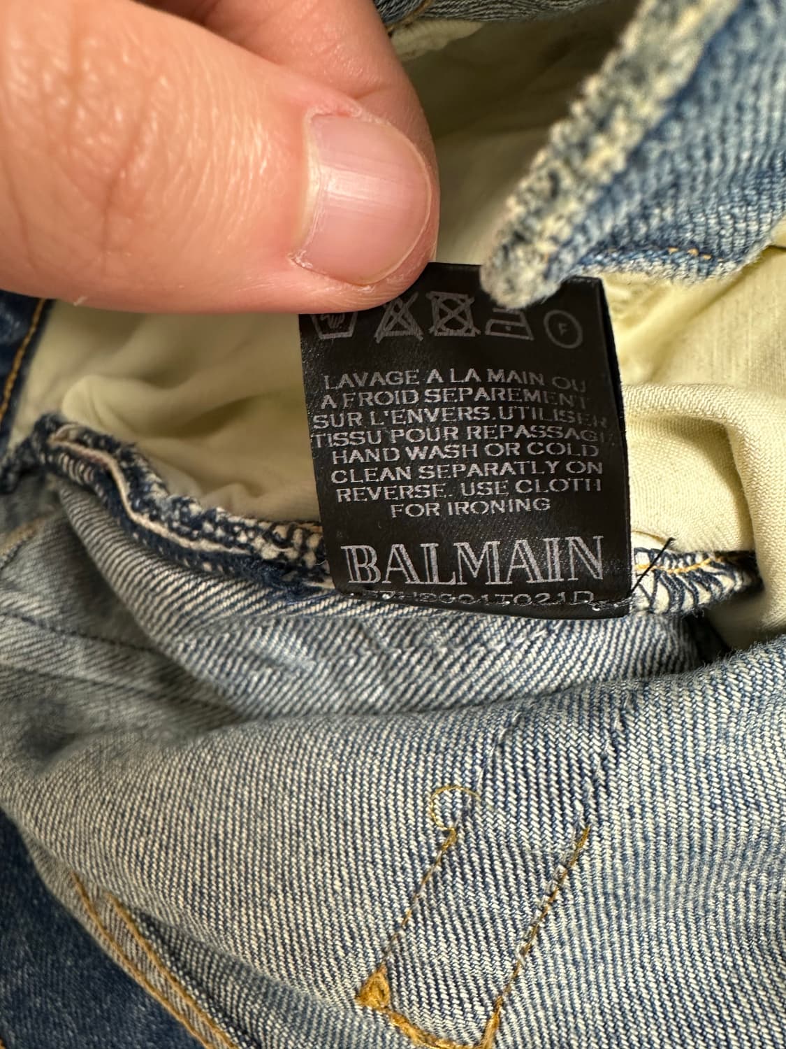 발망 데미지 워싱 바이커 데님 팬츠 상품이미지3