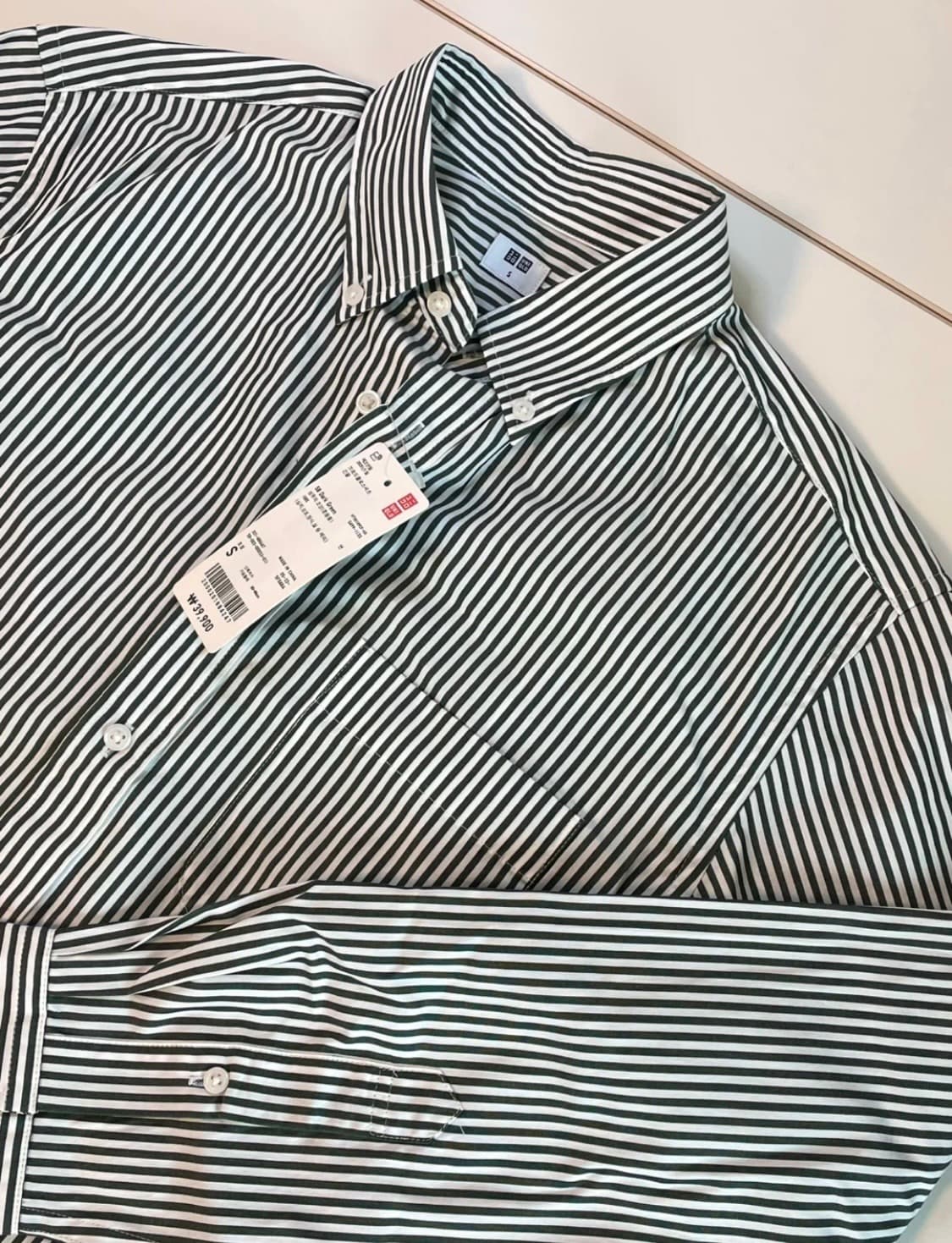 유니클로 브로드클로스 스트라이프 셔츠 상품이미지1