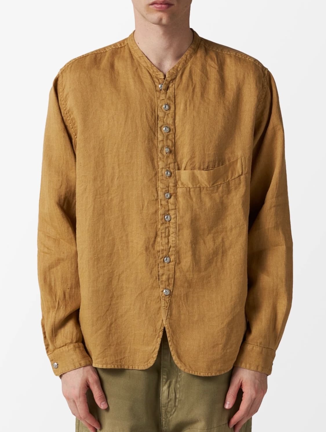 캐피탈 거즈 린넨 헤링본 스탠드 페니 셔츠 골드 상품이미지1