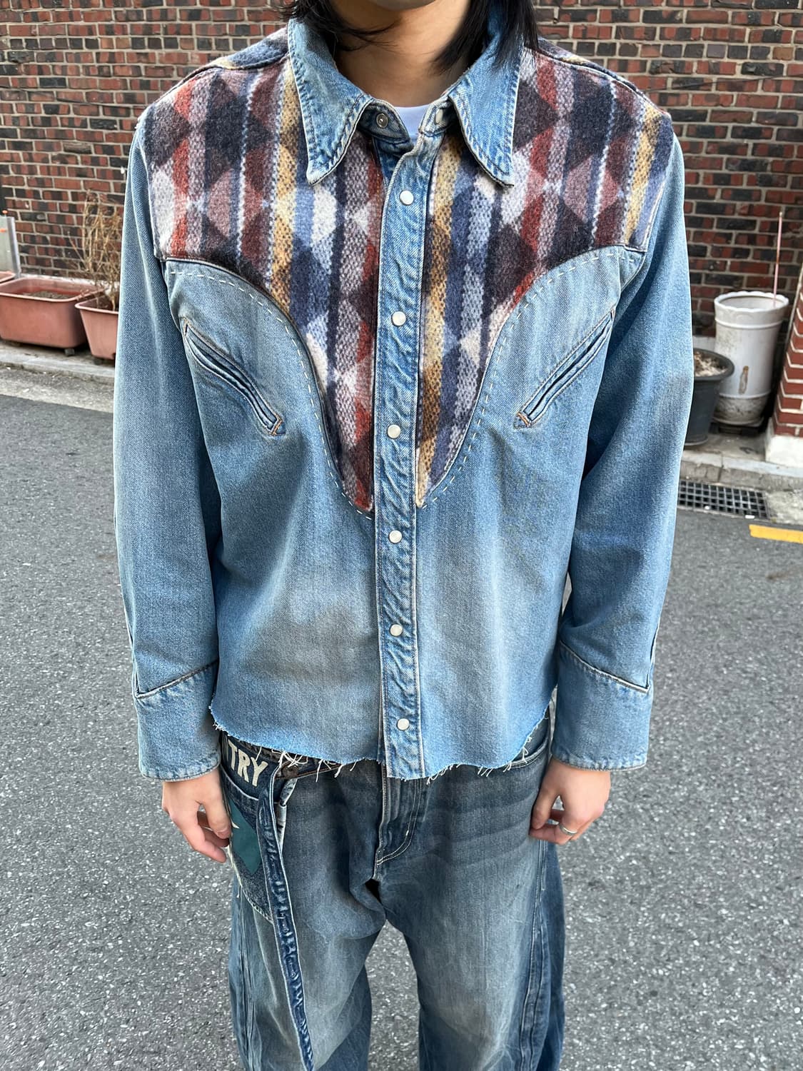 Rework western denim shirt 상품이미지1