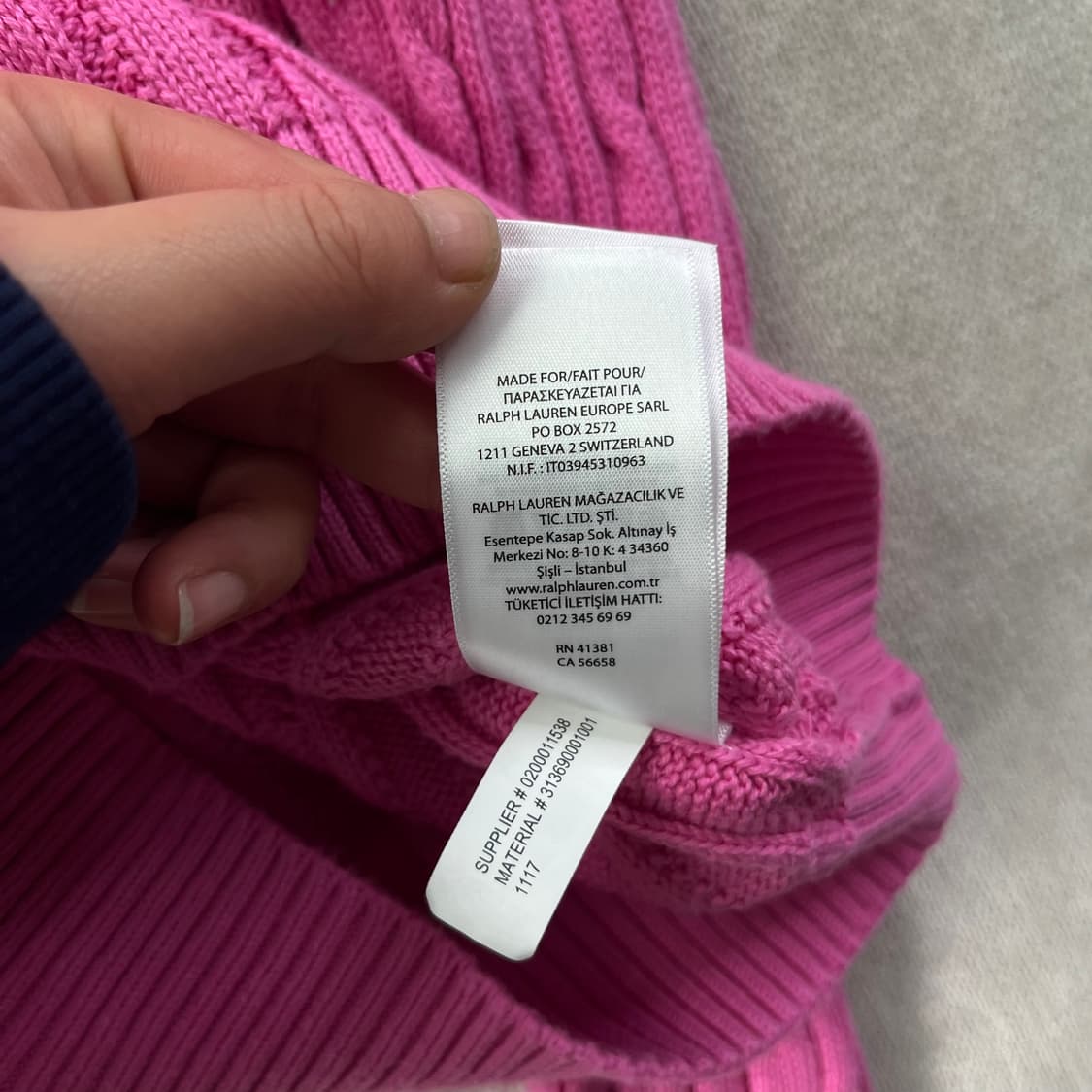 W 95 폴로랄프로렌 신형 핑크 꽈배기 니트 상품이미지7