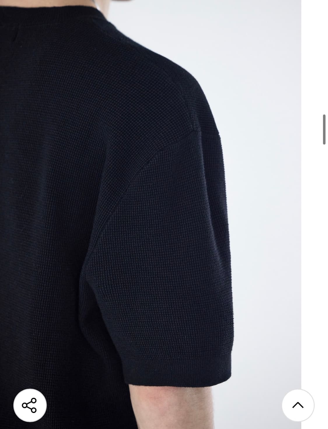 가먼트레이블 와플니트 반팔 블랙 L사이즈 상품이미지3