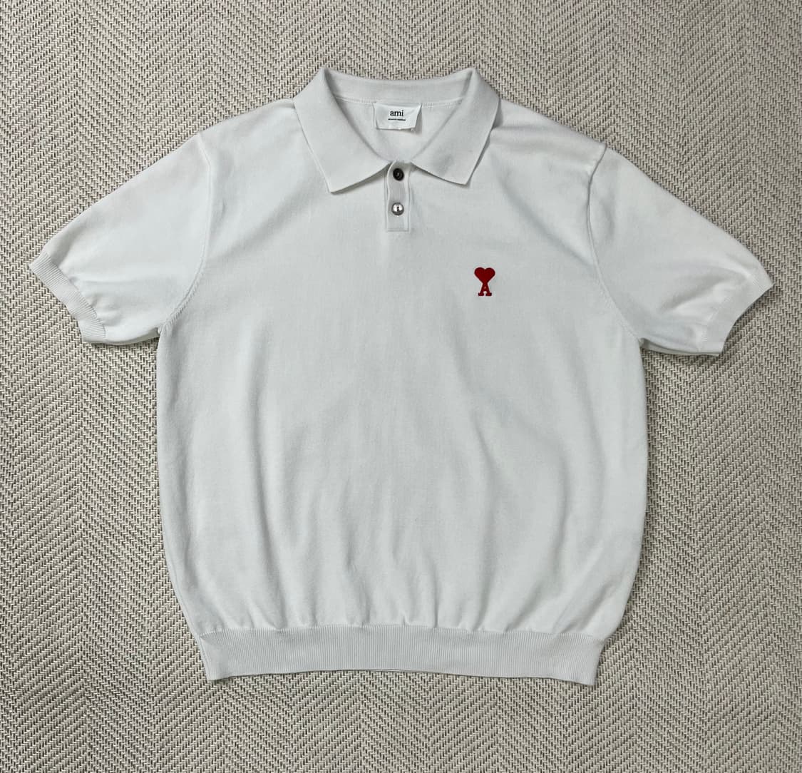 아미 알렉상드르 마티우시 화이트 하트 로고 폴로 XL 상품이미지1