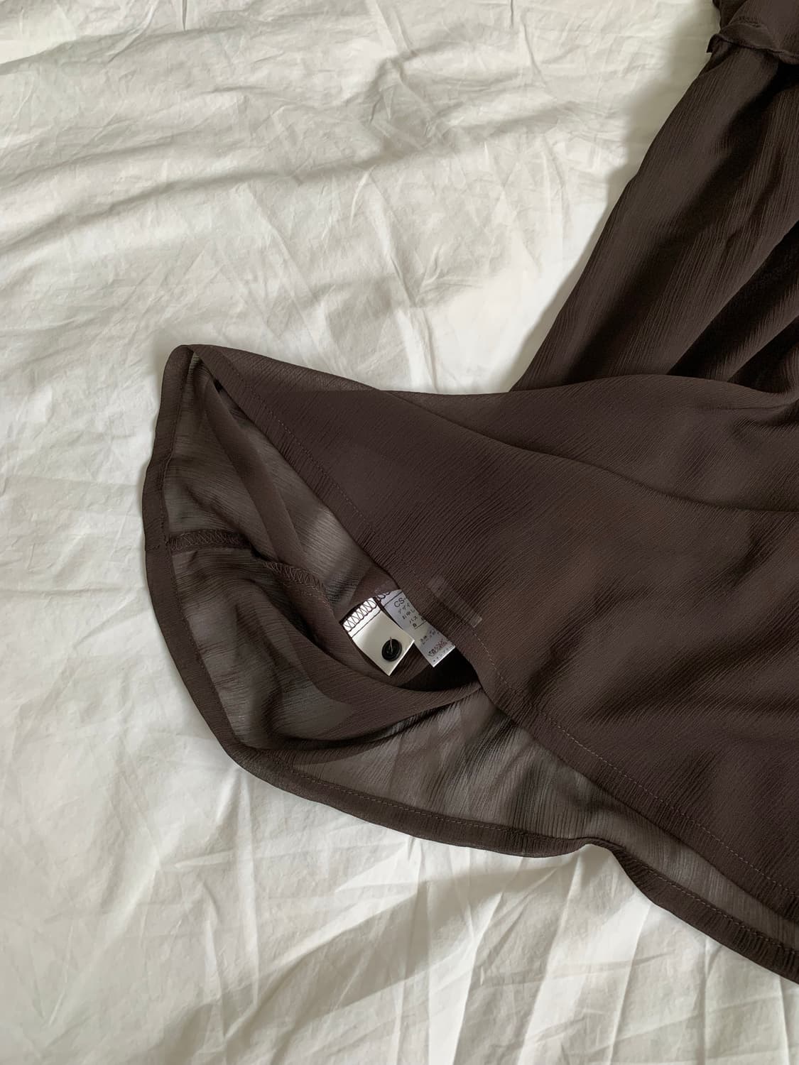 브라운 시스루 슬리브리스 원피스 상품이미지6