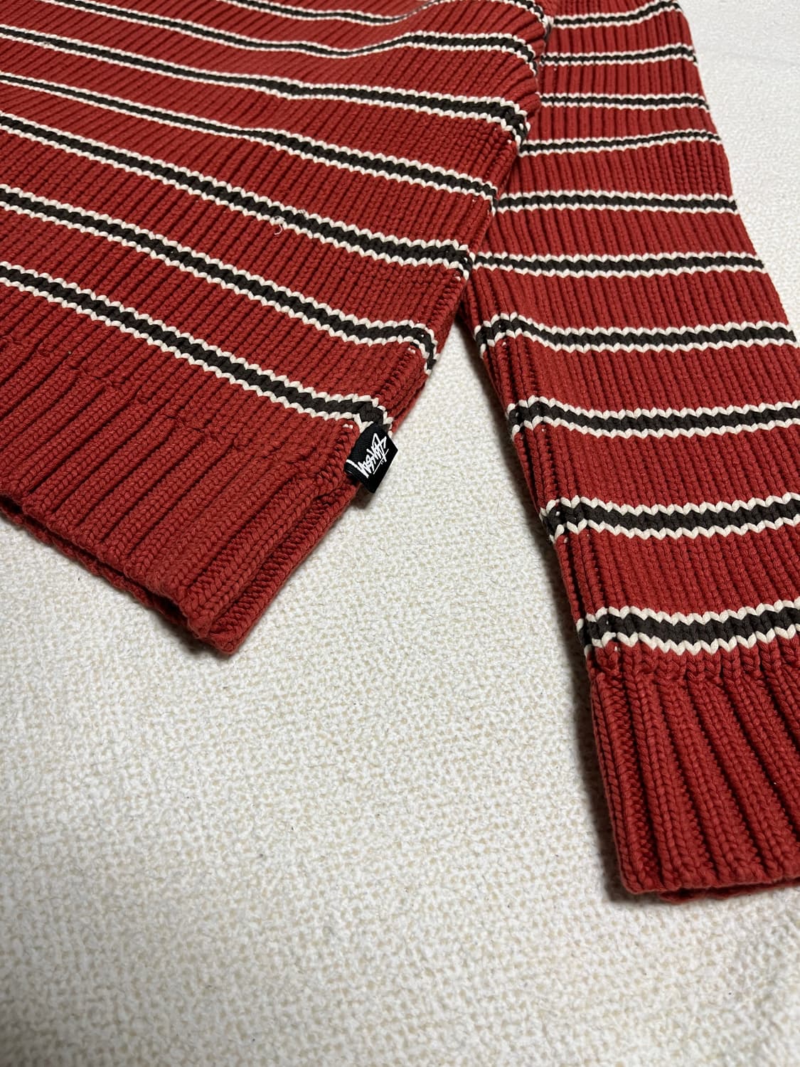 스투시 스트라이프 청키 니트 크루넥 상품이미지3