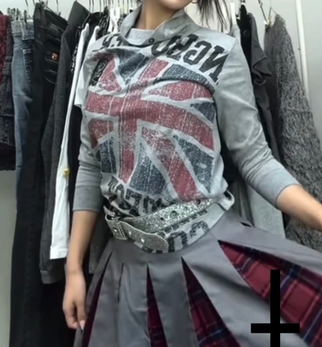 펑크 갸루 유니언잭 티 상품이미지1