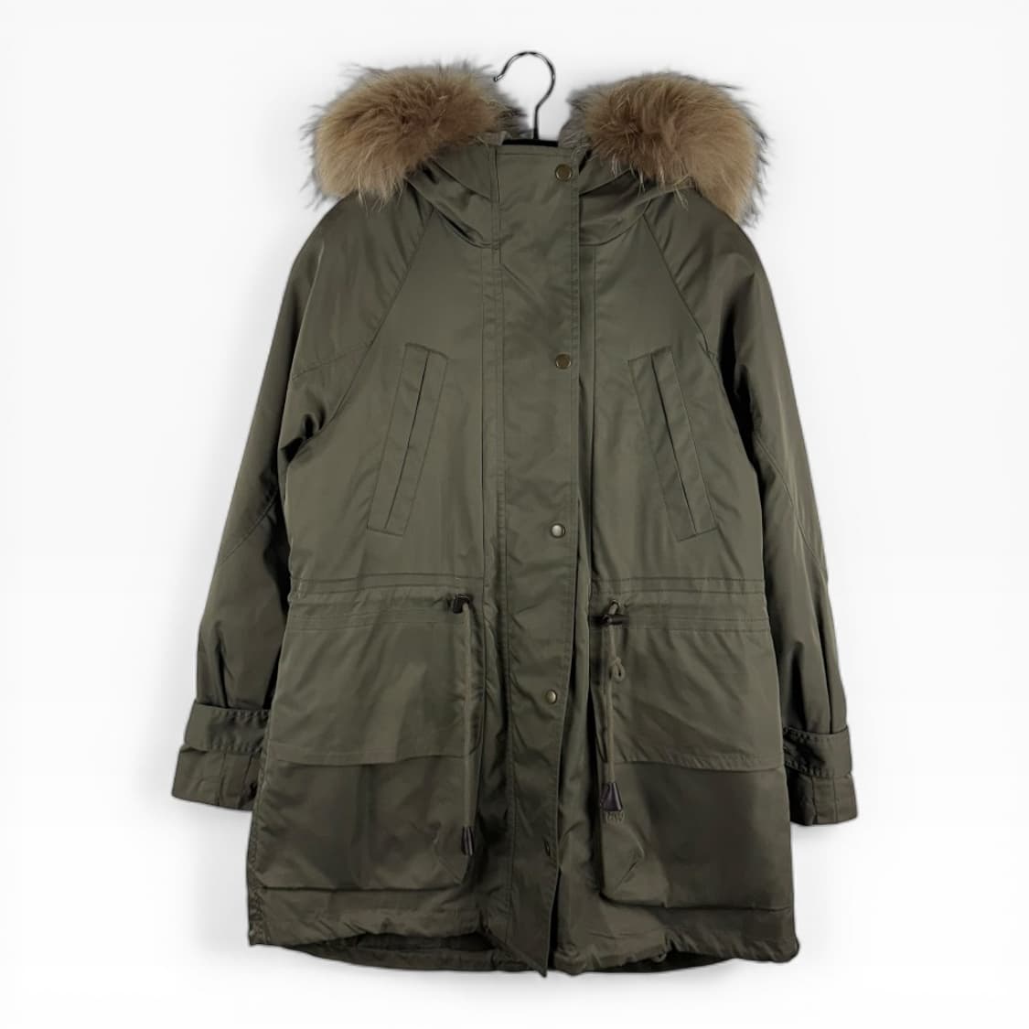 (무료배송)66) 지오송지오 우먼스 라쿤퍼 야상 후드자켓 상품이미지1