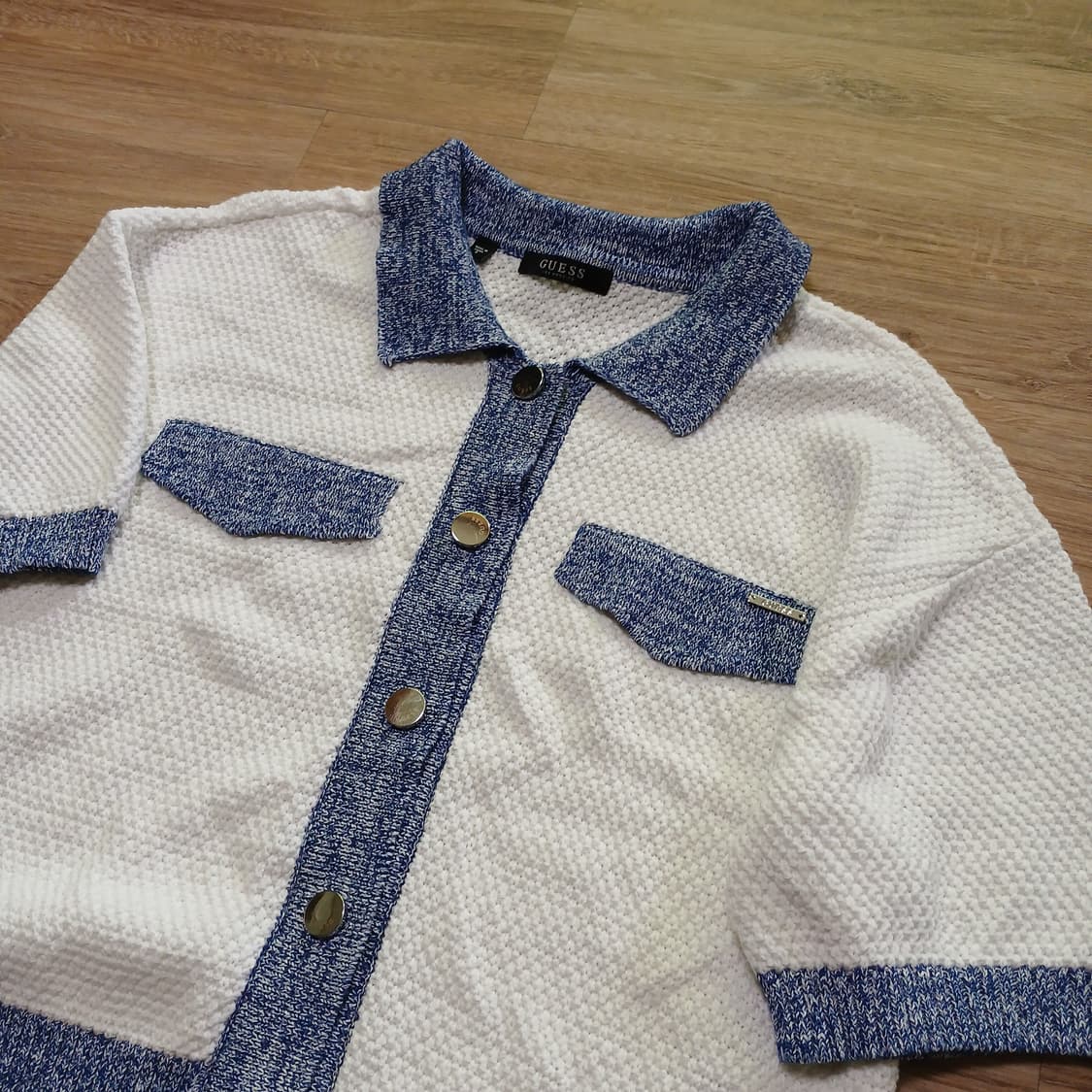 GUESS 게스 여성 니트 크롭 반팔 자켓 상품이미지7