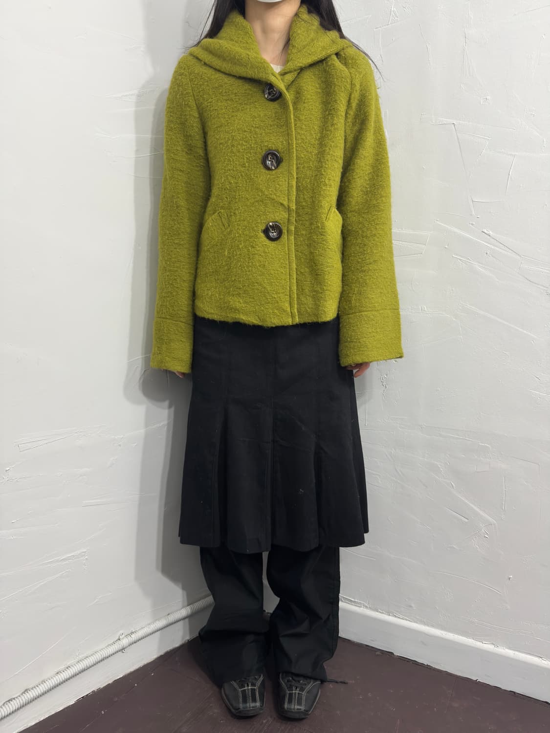 olive button wool jacket 상품이미지2