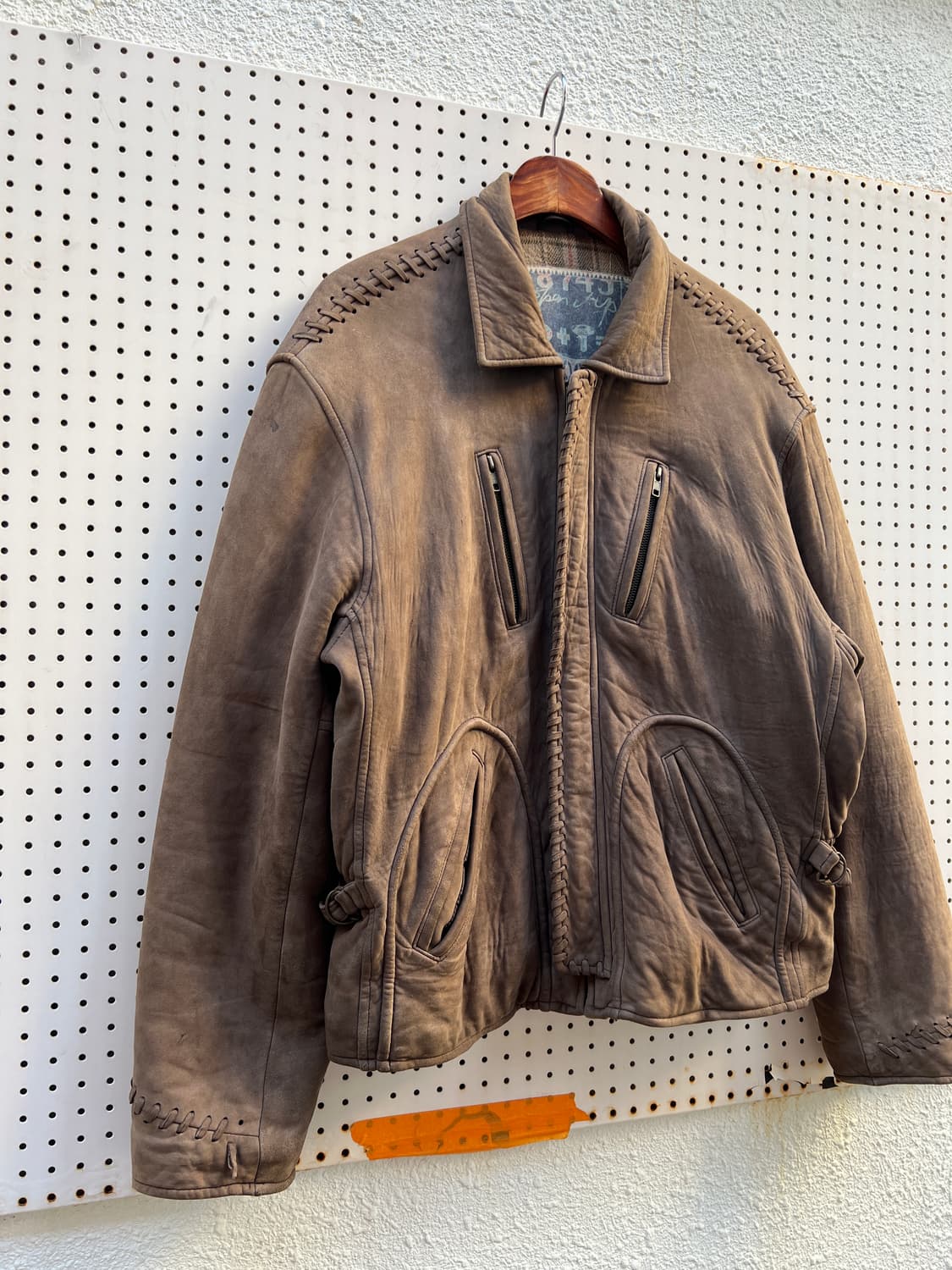 90s CLOSED SUEDE LEATHER BOMBER 스웨이드가죽자켓 상품이미지4