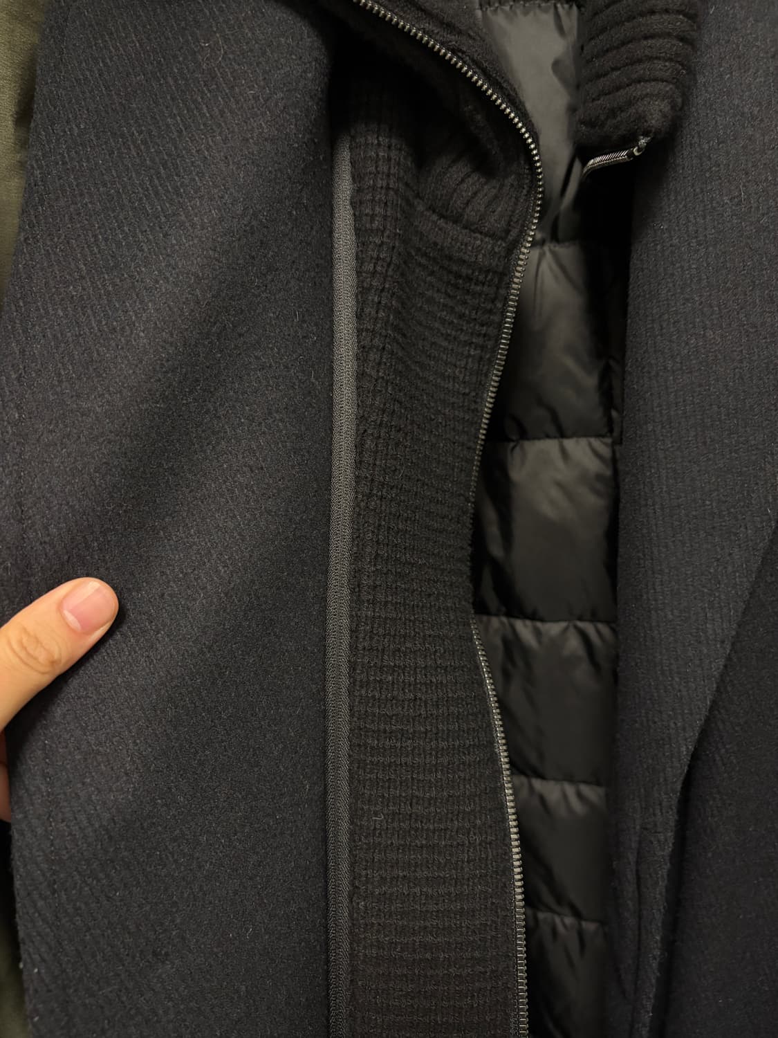 알레그리 울 캐시 코트 (하이넥 가디건 탈부착,구스다운 라이너) 상품이미지2